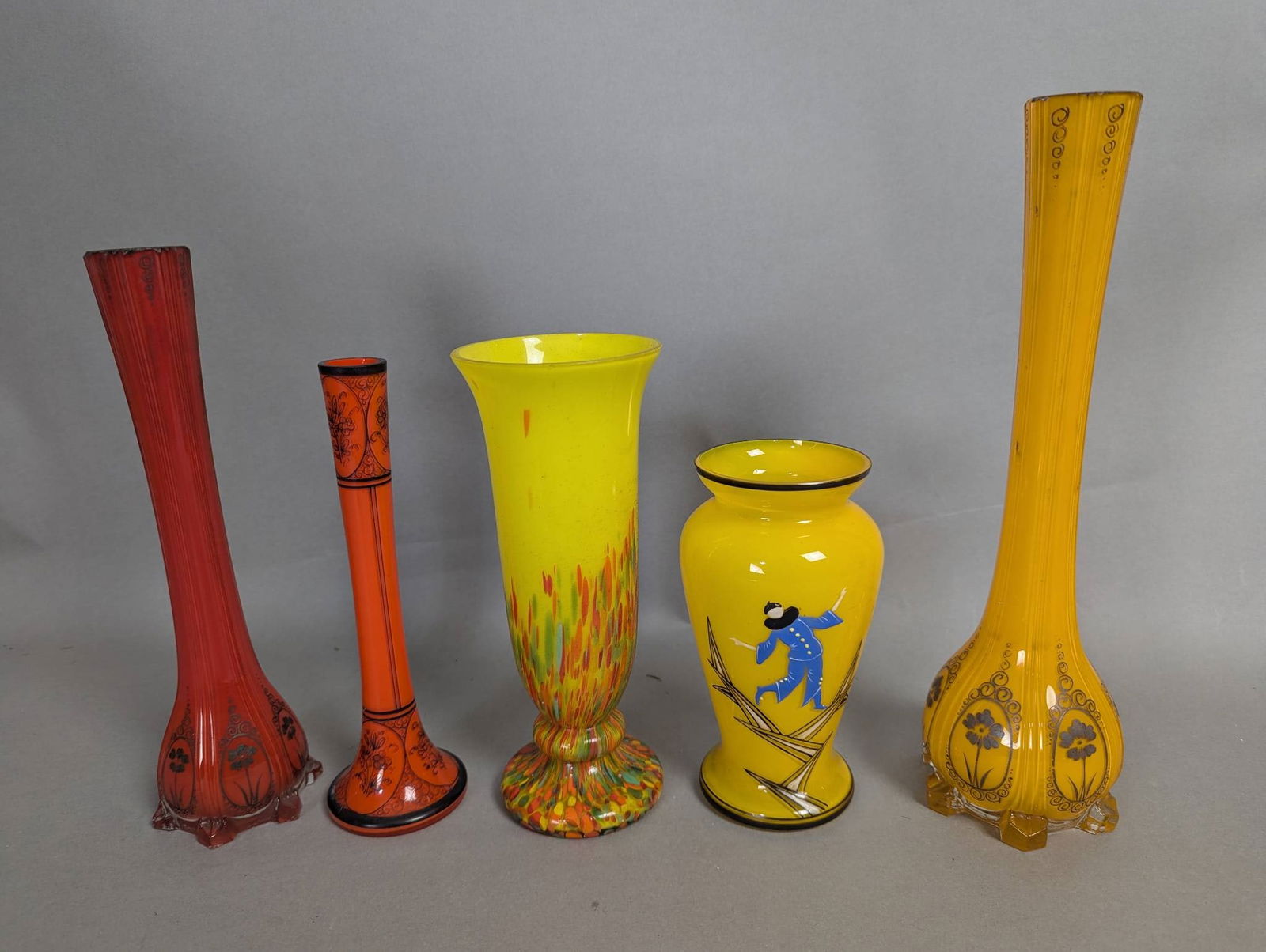 5 Hand Blown Czech Glass Vases in Various Shapes and Styles (1 of 7)