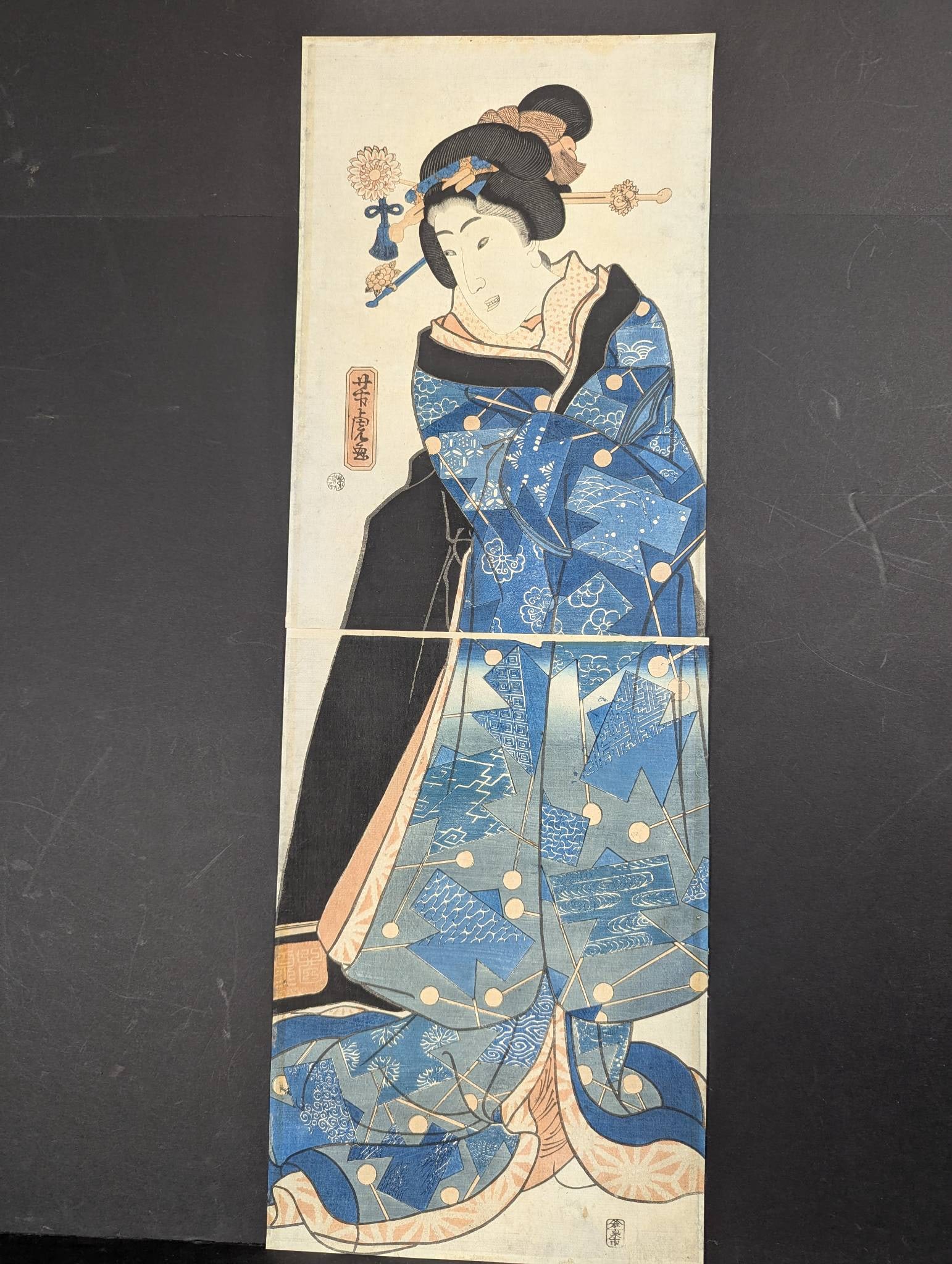 Japanese Woodblock Print by Utagawa Yoshitora of Woman in Kimono 19th Century (1 of 11)