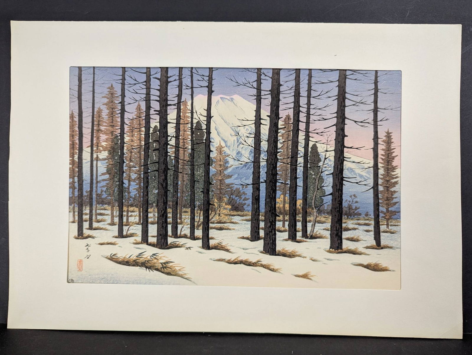 Japanese Woodblock Print Mt Fuji from Yamanaka by Ito Takashi (1 of 9)