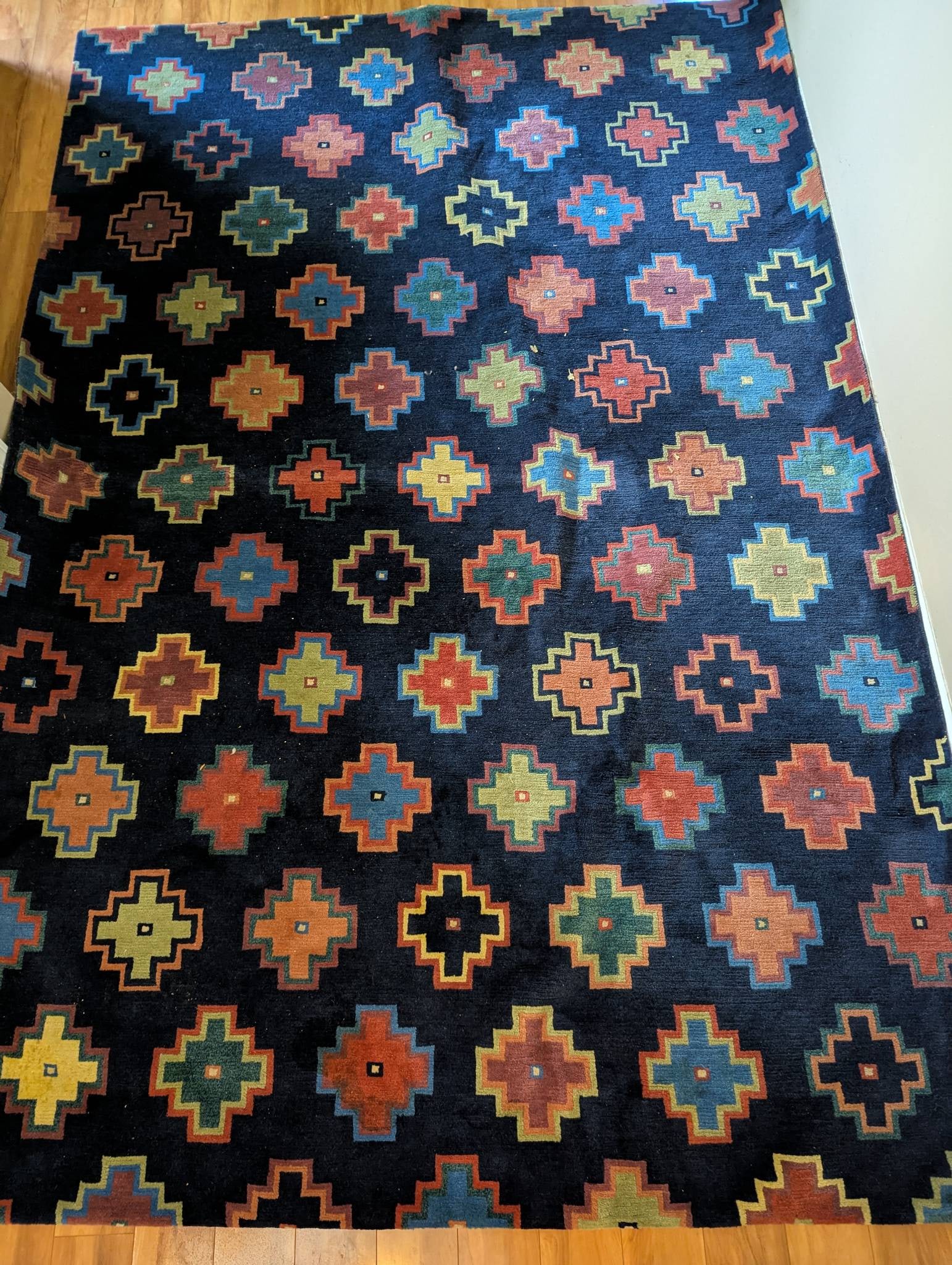 Handwoven Wool Kilim Rug with Multicolor Geometric Pattern (1 of 10)