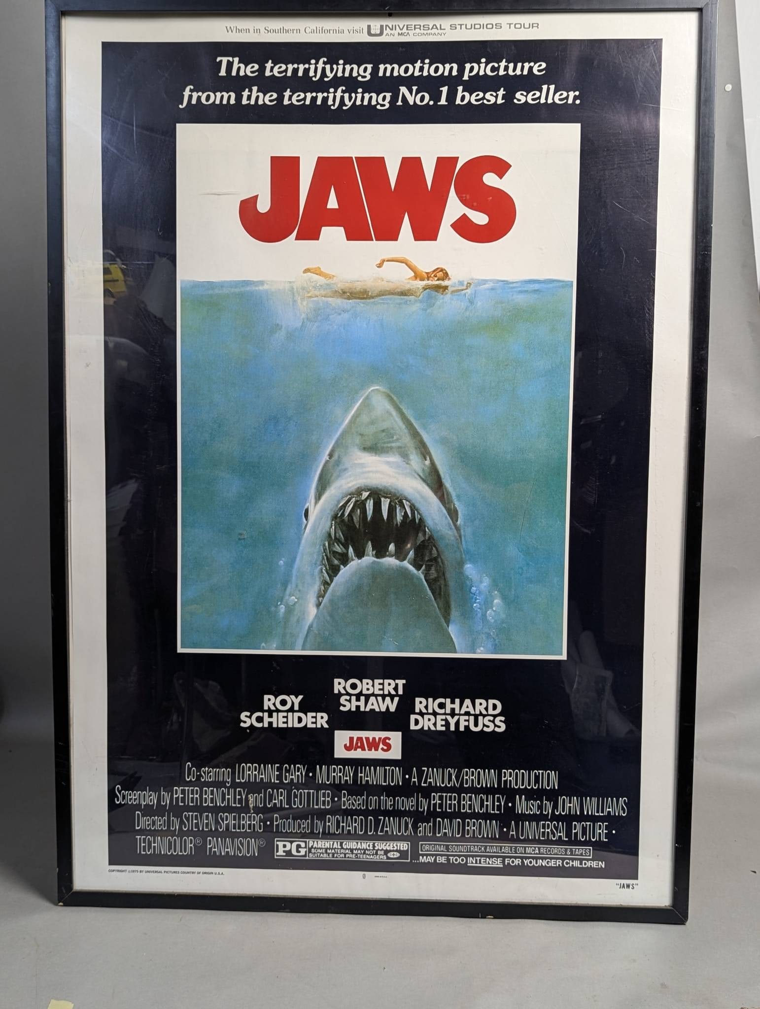Original 1975 Jaws Movie Poster in Frame (1 of 11)