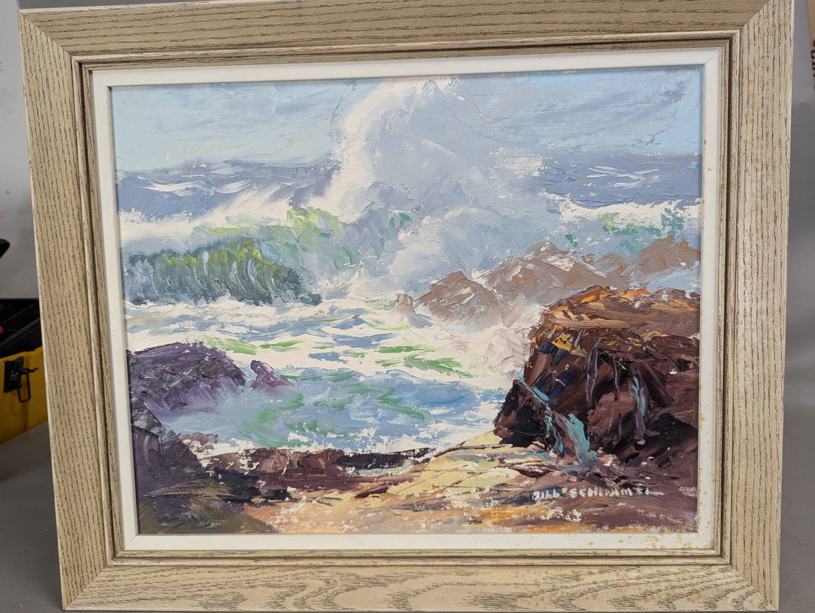 Seascape Oil Painting by William Schimmel Jr in Wooden Frame (1 of 15)