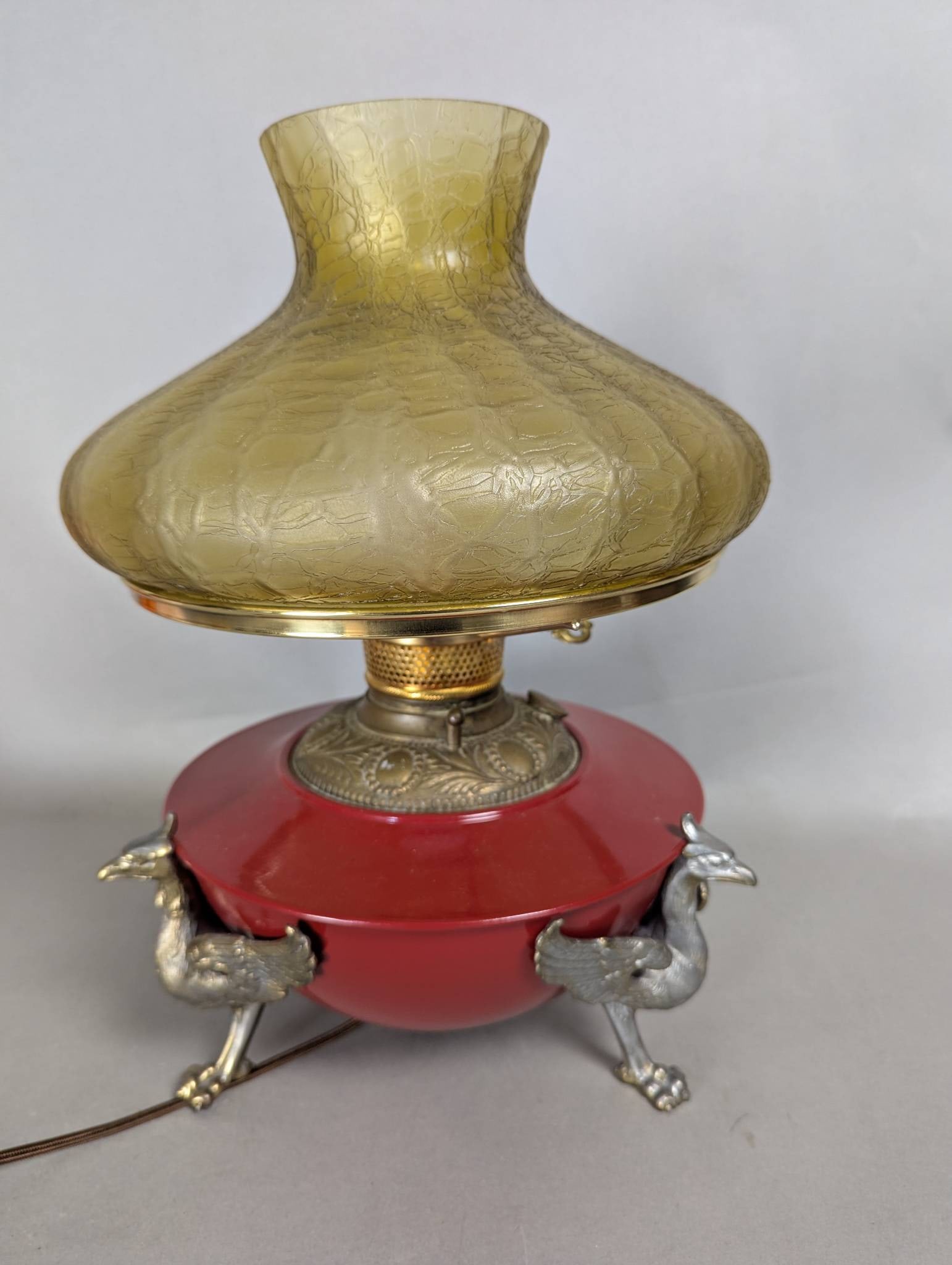 Miller Juno Electrified Lamp With Original Glass Shade (1 of 8)