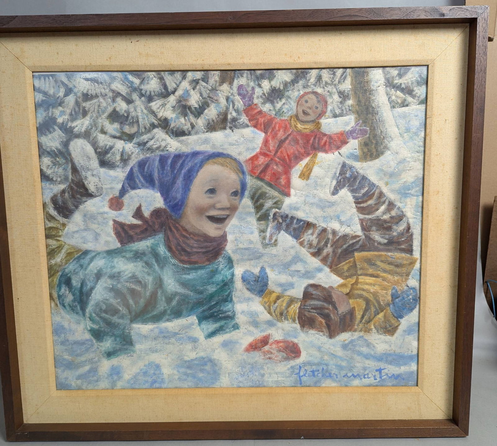 Fletcher Martin Boys Playing in Show Oil Painting (1 of 16)