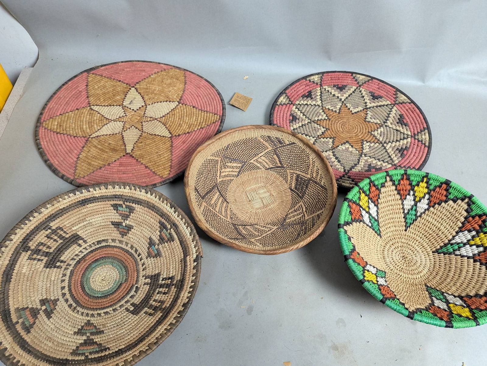 Five Traditional Woven Baskets with Geometric Patterns (1 of 8)