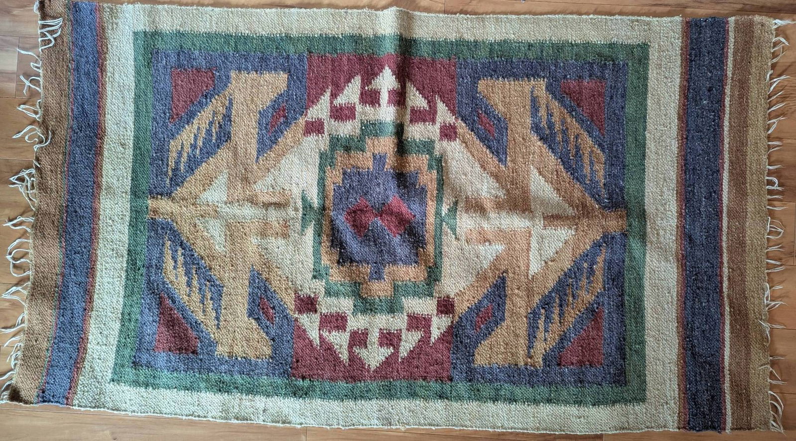 Handwoven Kilim Rug with Geometric Design of Central Asian Origin (1 of 9)
