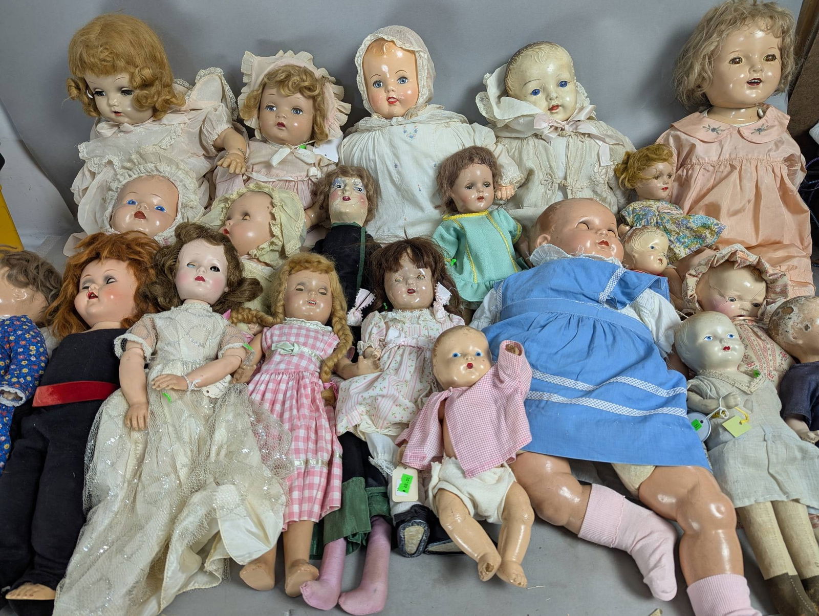 Antique Composition Dolls with Various Outfits (1 of 10)