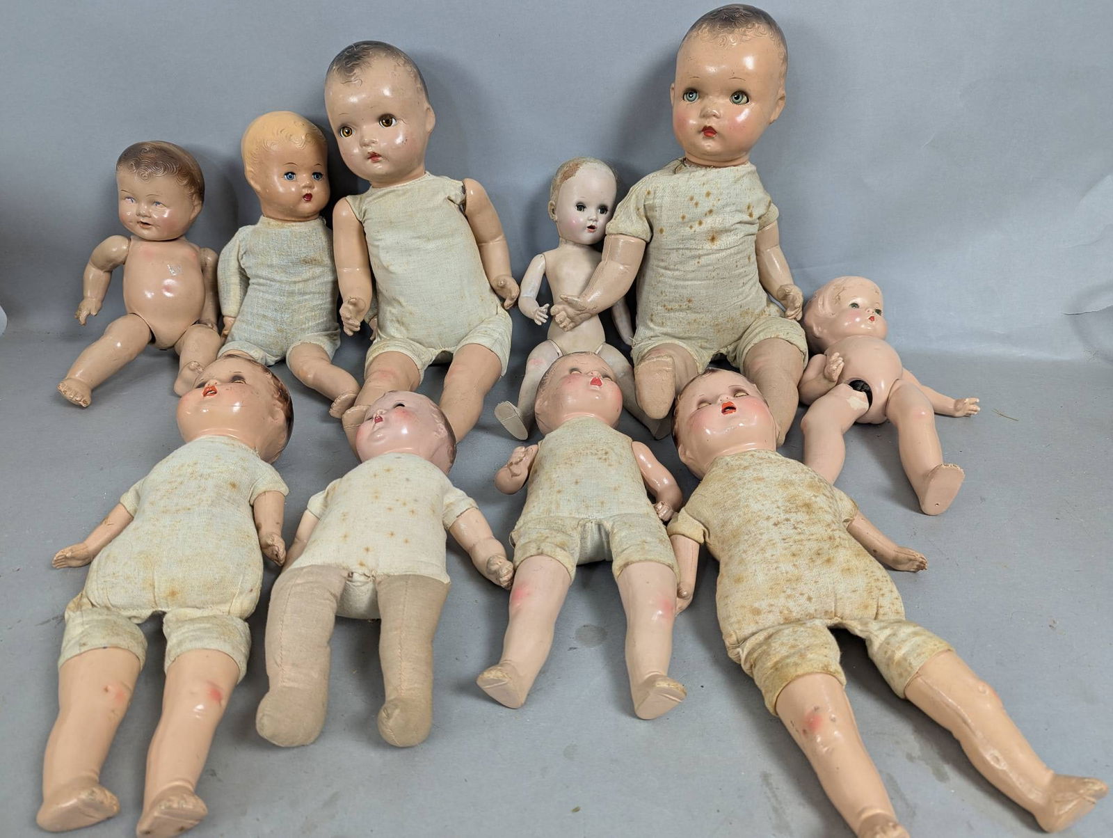 10 Antique Composition and Hard Plastic Dolls Including Horsman Effanbee Ideal (1 of 8)
