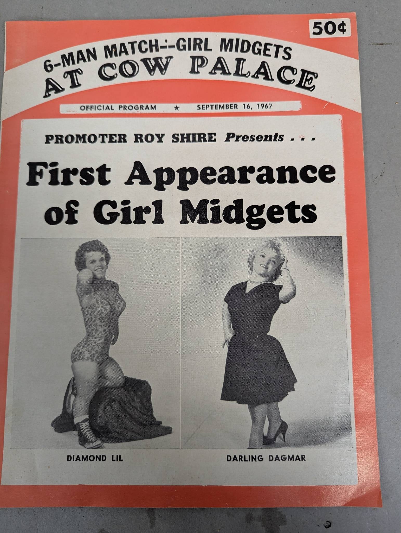 Official Program for 6-Man Match Girl Midgets at Cow Palace 1967 (1 of 7)
