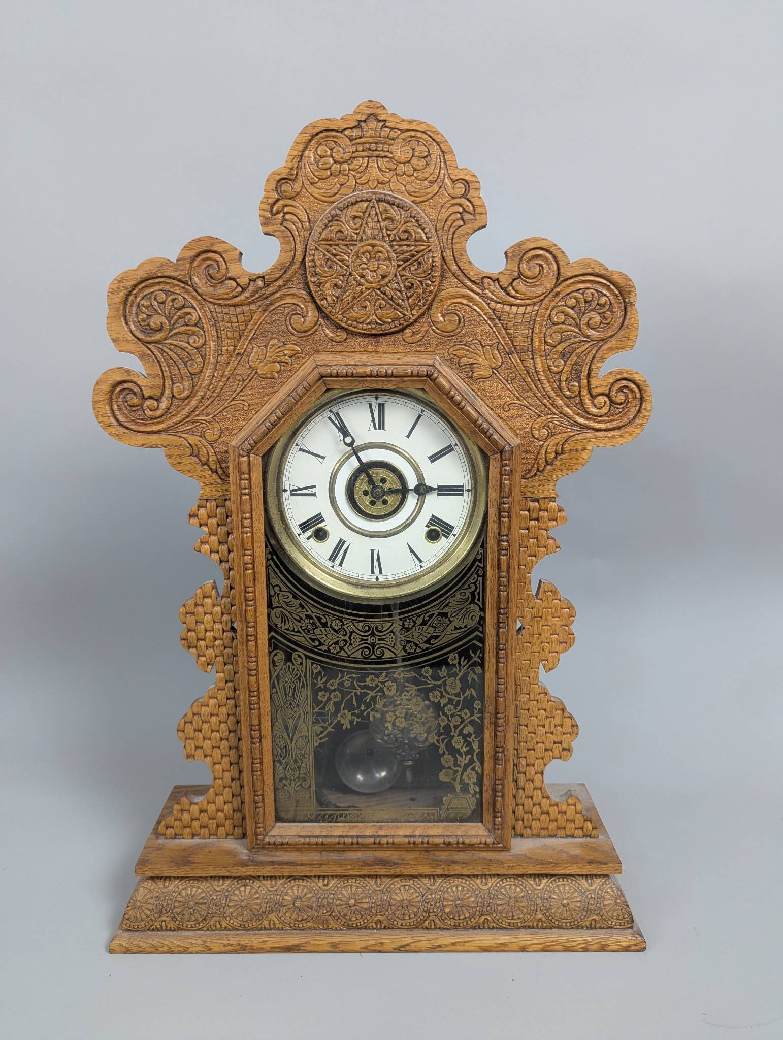 Antique Gingerbread Mantle Clock by The E Ingraham Co (1 of 7)