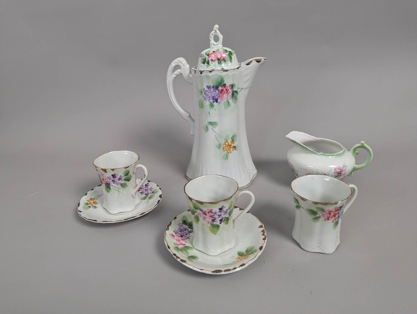 Hand Painted Japan Coffee Set with Floral Design (1 of 6)