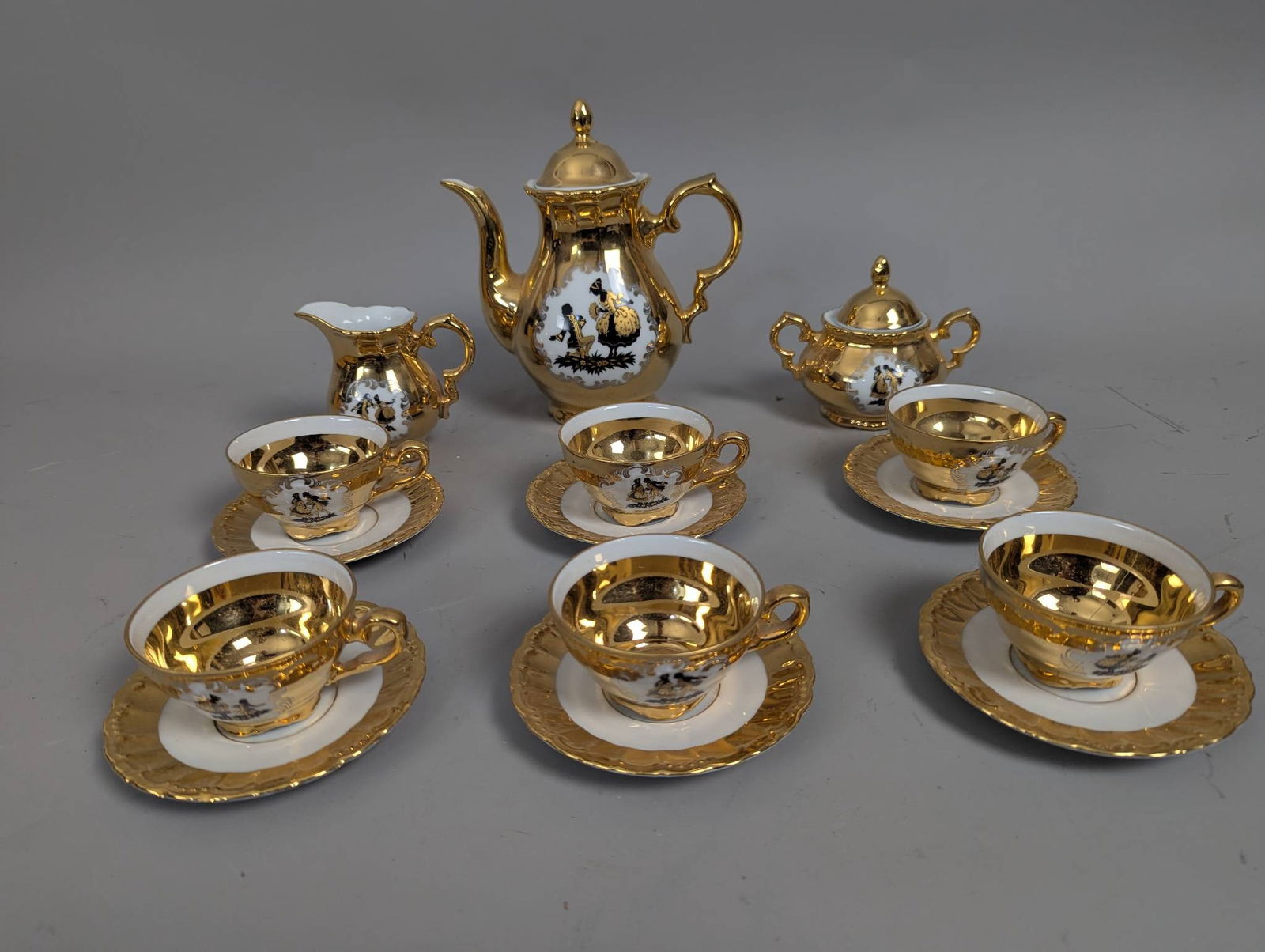 Bareuther Waldsassen Bavaria Porcelain Tea and Coffee Set with Gold Accents (1 of 7)