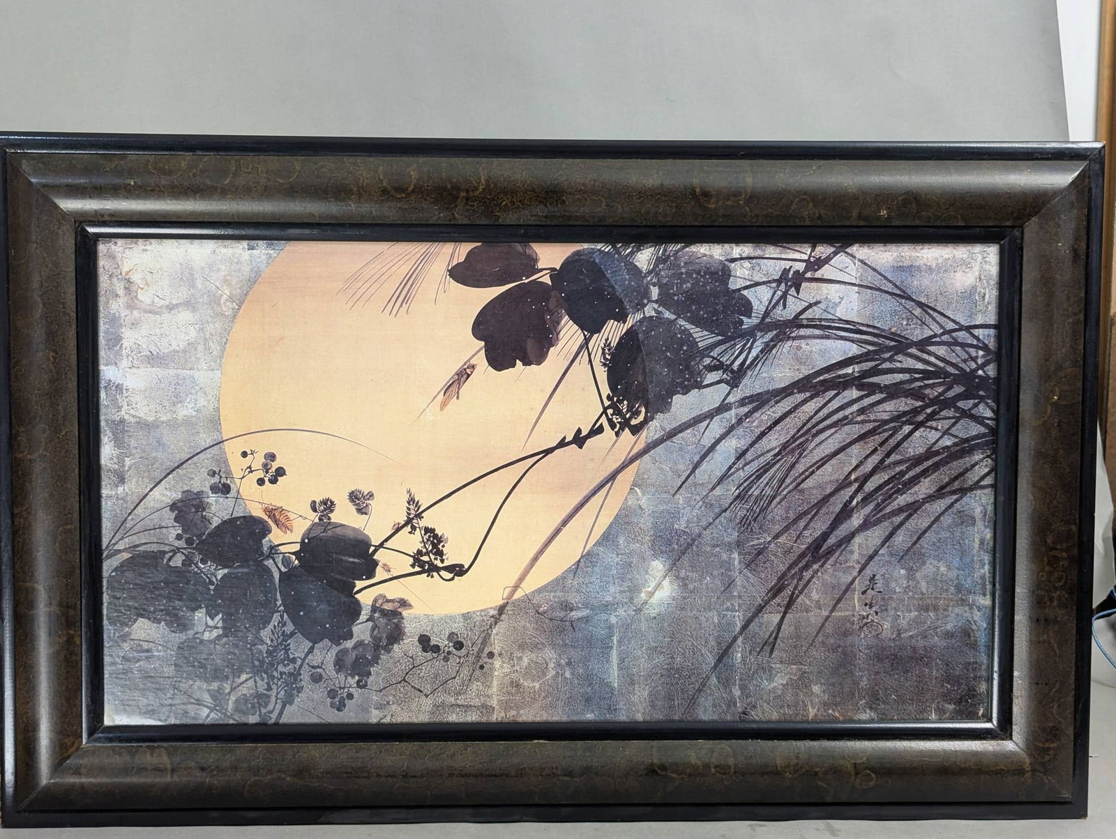 Autumn Grasses by Shibata Zeshin Framed Print: Autumn Grasses, a work attributed to Japanese artist Shibata Zeshin (1807-1891), known for his mastery in lacquerware and painting. This screen panel print displays a serene depiction of autumn grass