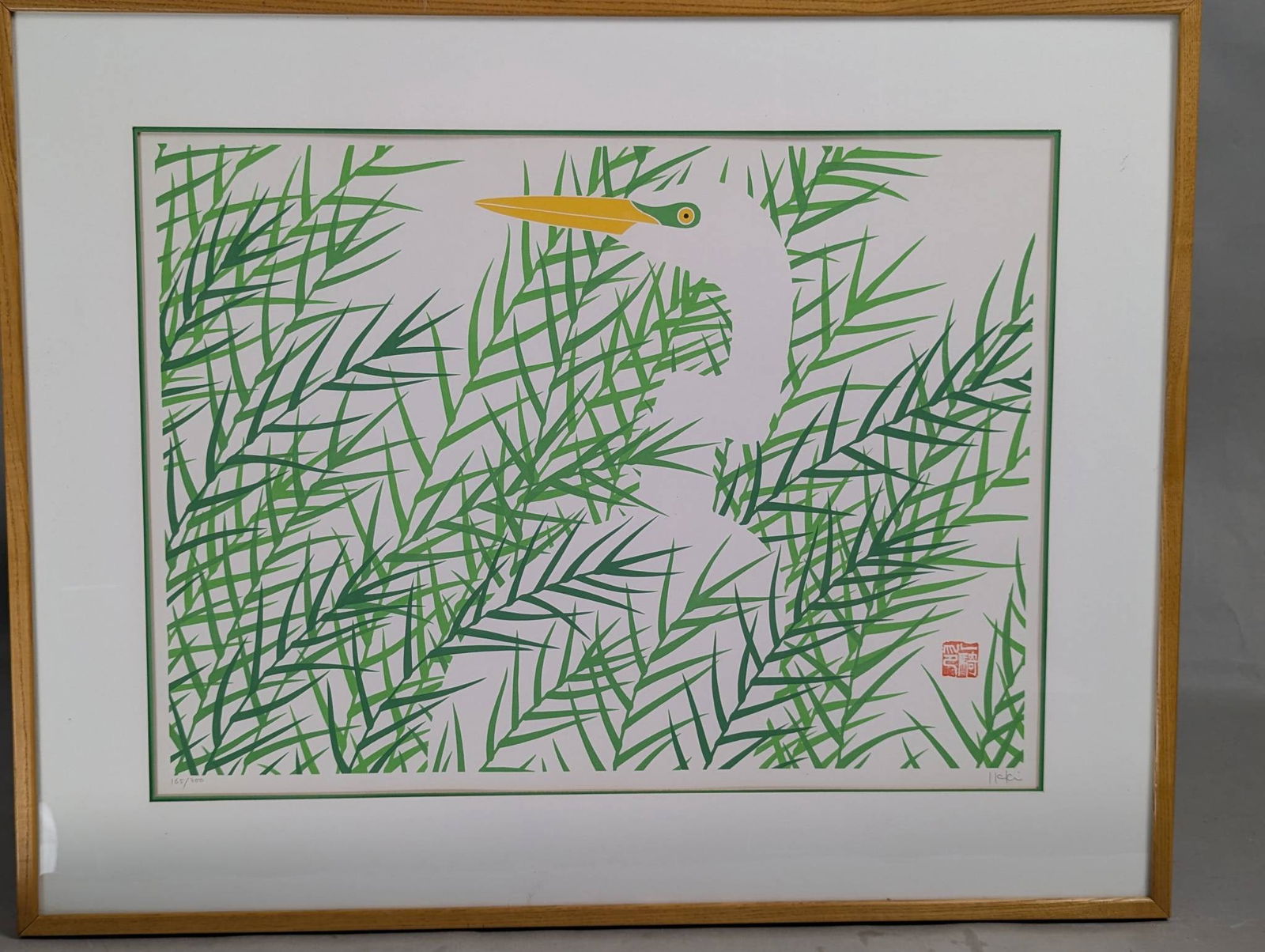 Egret in the Grass Limited Edition Serigraph by Ikki Matsumoto (1 of 12)