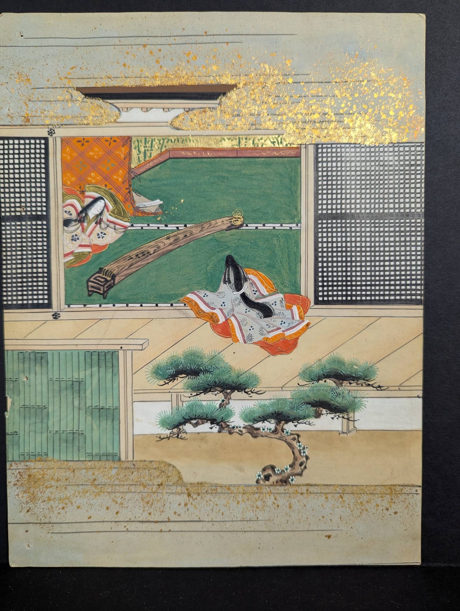 18th Century Japanese Woodblock Print with Handwritten Story Texts (1 of 8)