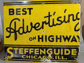 Antique Porcelain Advertising Sign for Steffenguide Chicago