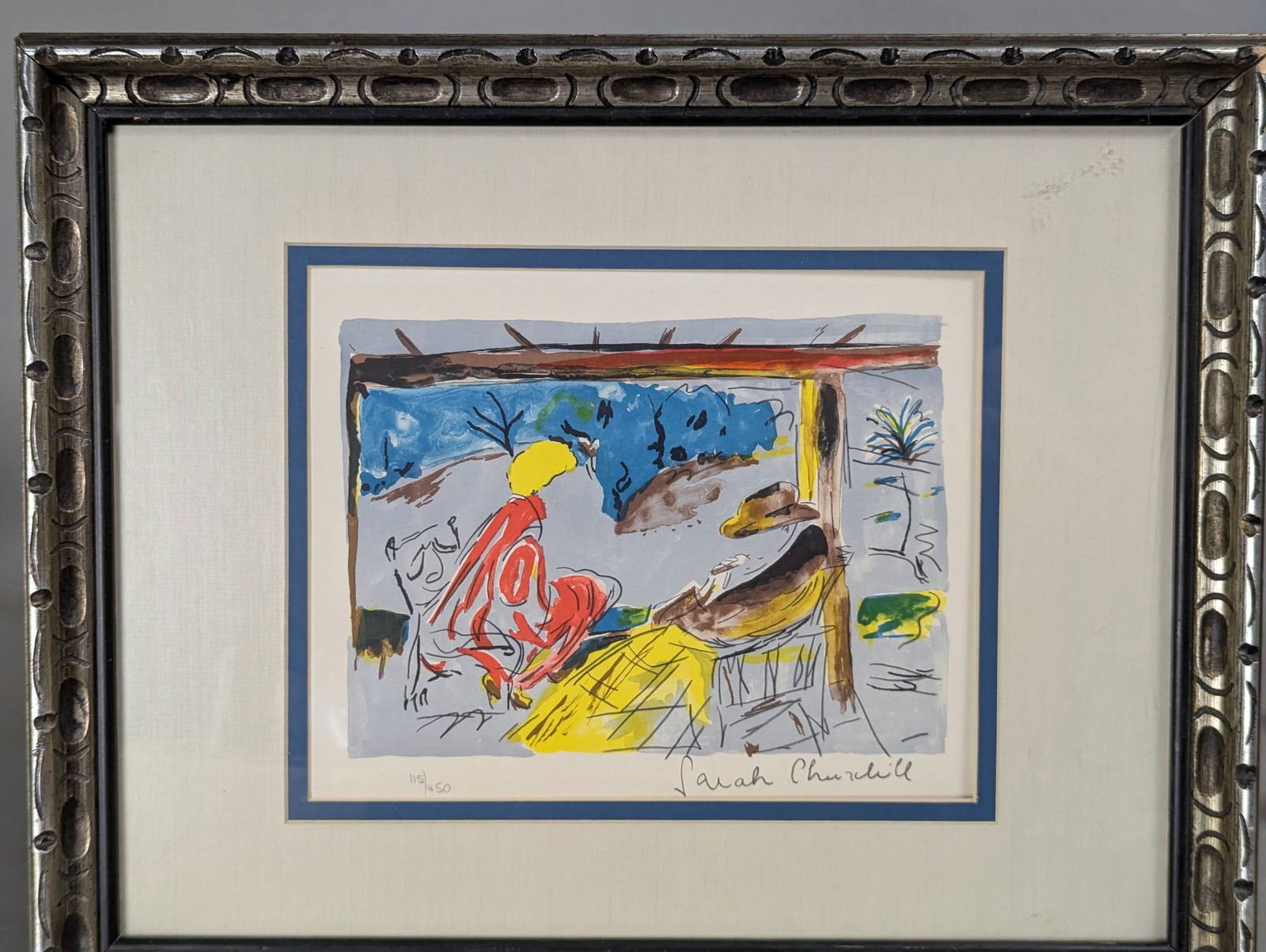 Framed Lithograph Visit With Winston by Sarah Churchill (1 of 8)