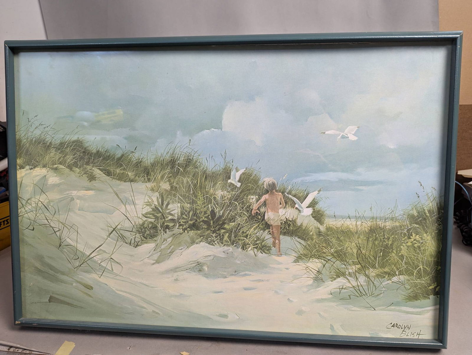 Signed Print Breaking Free by Carolyn Blish: Signed print titled Breaking Free by artist Carolyn Blish, who gained prominence as a Washington, D.C. painter renowned for her works featuring landscapes, children, and themes inspired by biblical sc