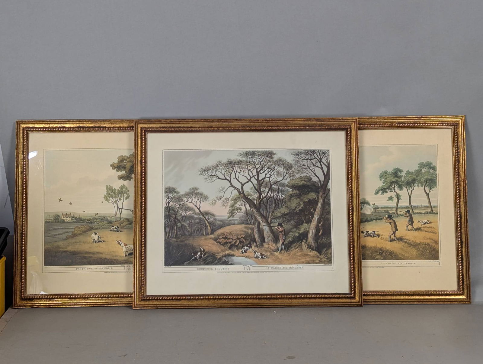 Three Framed Hunting Scenes Partridge & Woodcock Shooting (1 of 11)