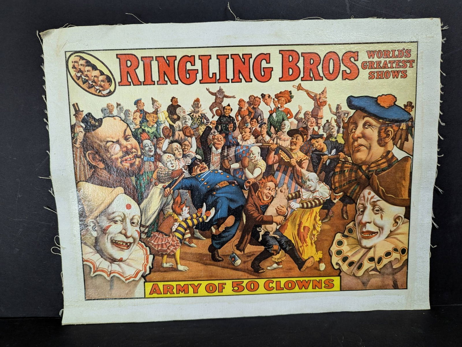 Ringling Bros Army of 50 Clowns Reproduction Linen Backed Poster (1 of 7)