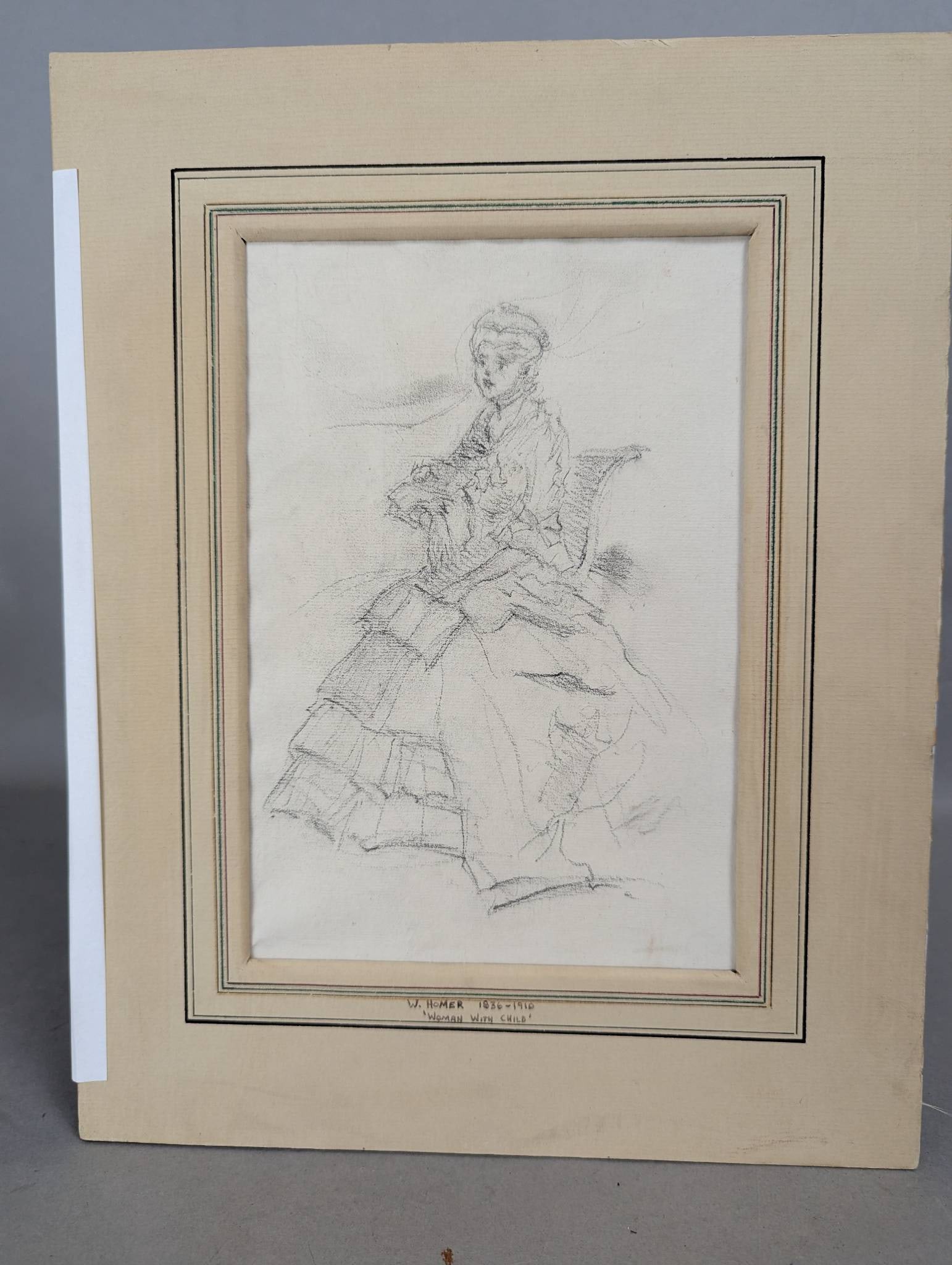 Graphite Drawing in style of Winslow Homer Depicting Seated Woman (1 of 8)