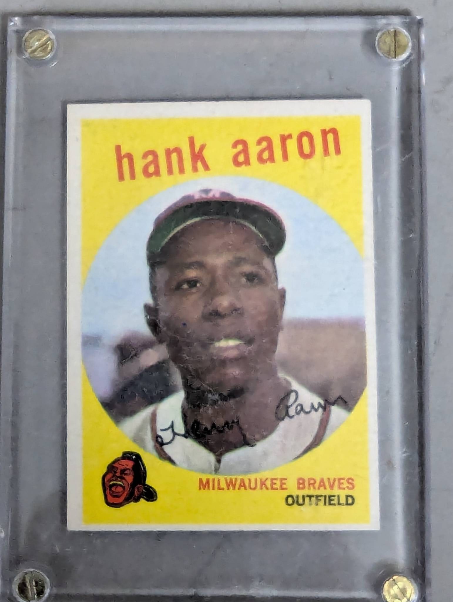 1958 Topps 30 Hank Aaron Baseball Card Milwaukee Braves Outfielder (1 of 3)