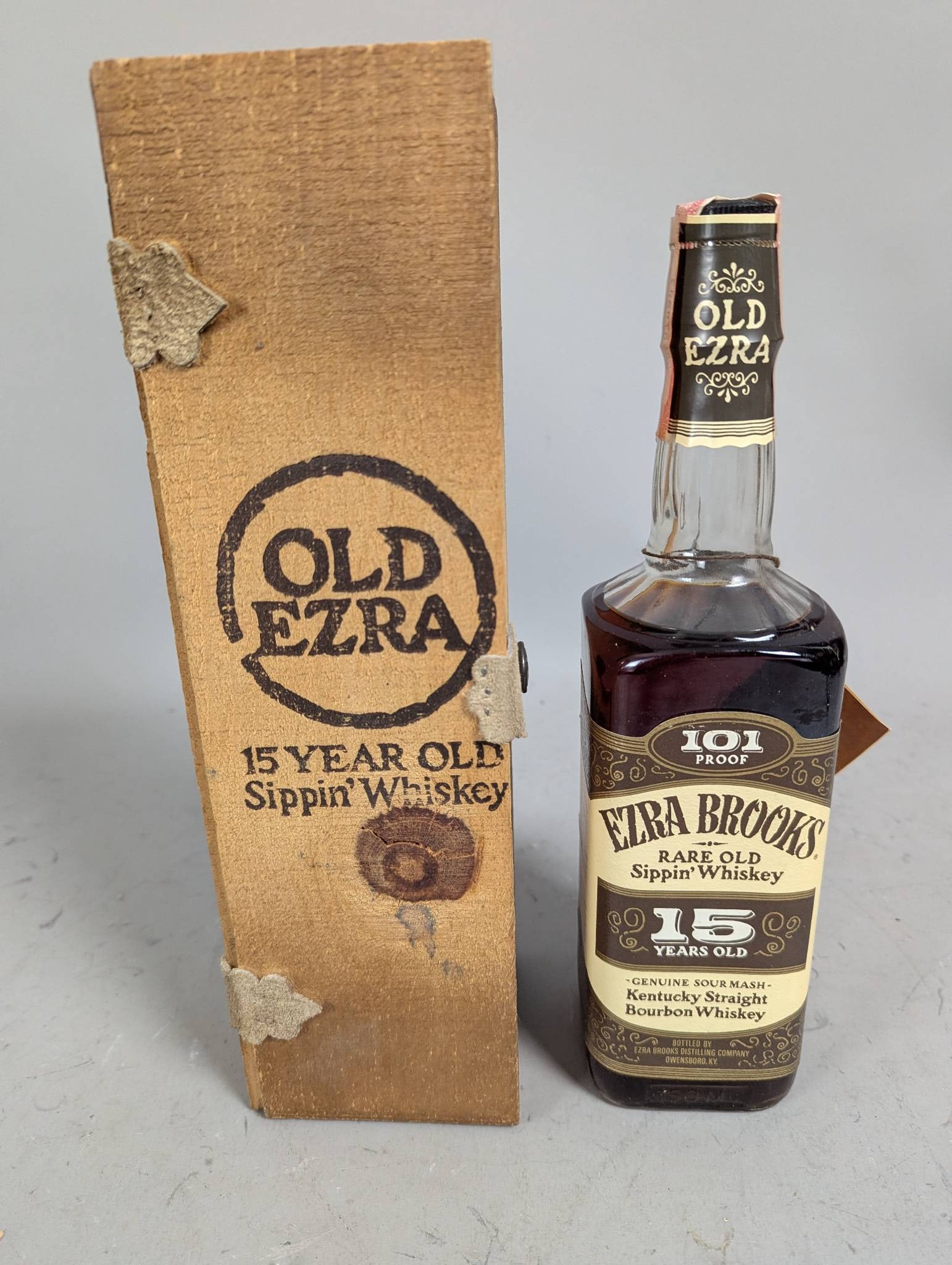 1981 Ezra Brooks 15 Year Old Single Barrel Kentucky Straight Bourbon Whiskey (1 of 8)