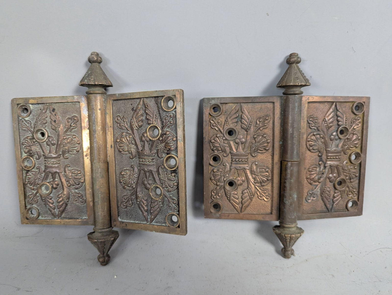 Antique Victorian Steeple-Tipped Door Hinges with Stylized Design (1 of 6)