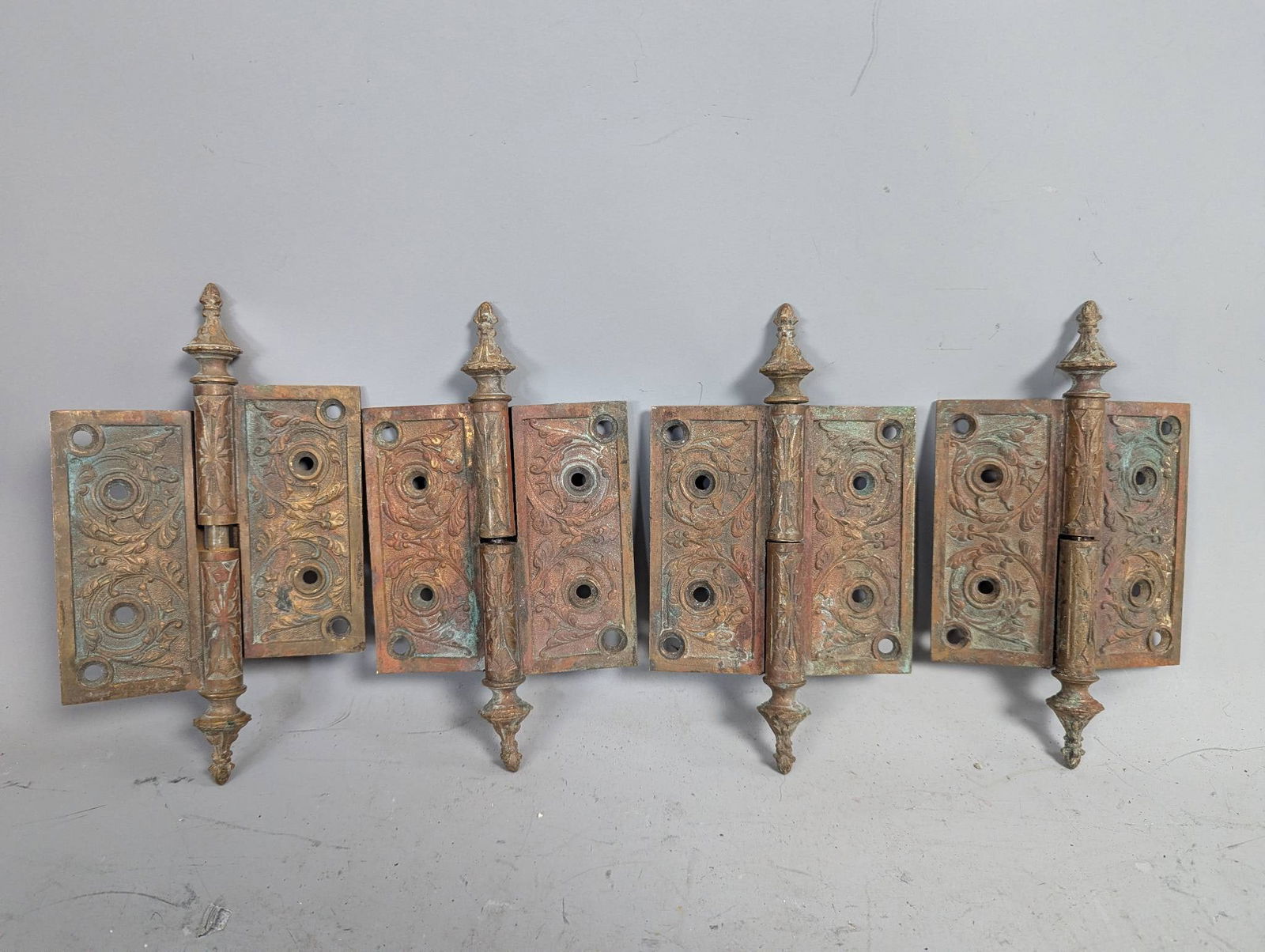4 Antique Victorian Eastlake Cast Iron Door Hinges with Steeple Tips (1 of 5)