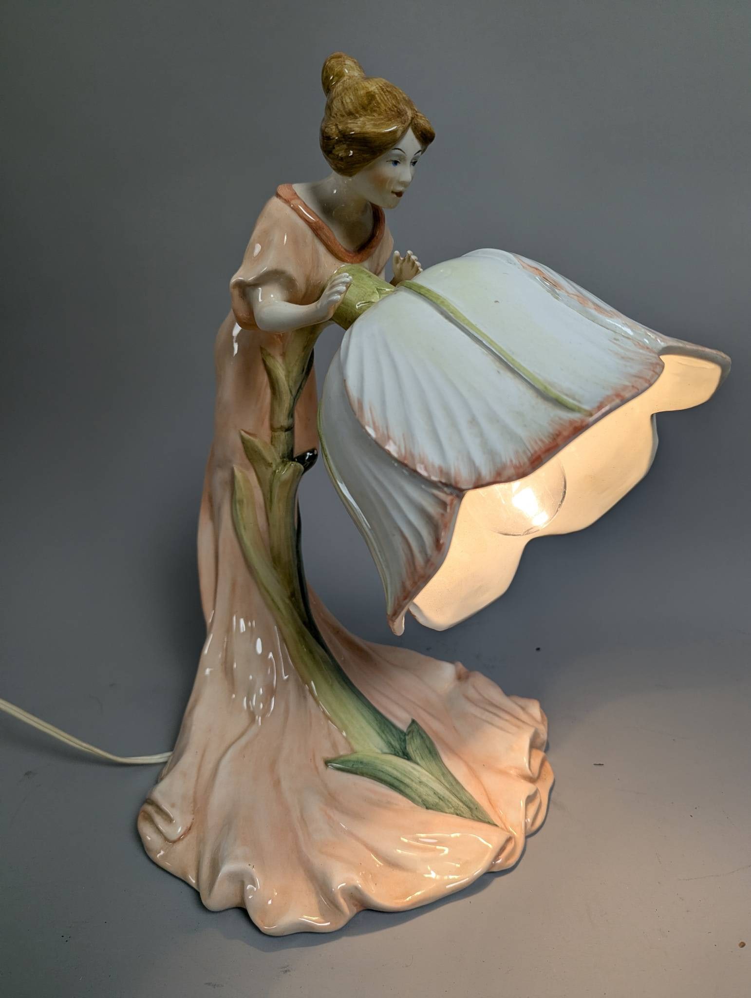 AZ Nove Italian Majolica Art Nouveau Lamp by Antonio Zen (1 of 9)