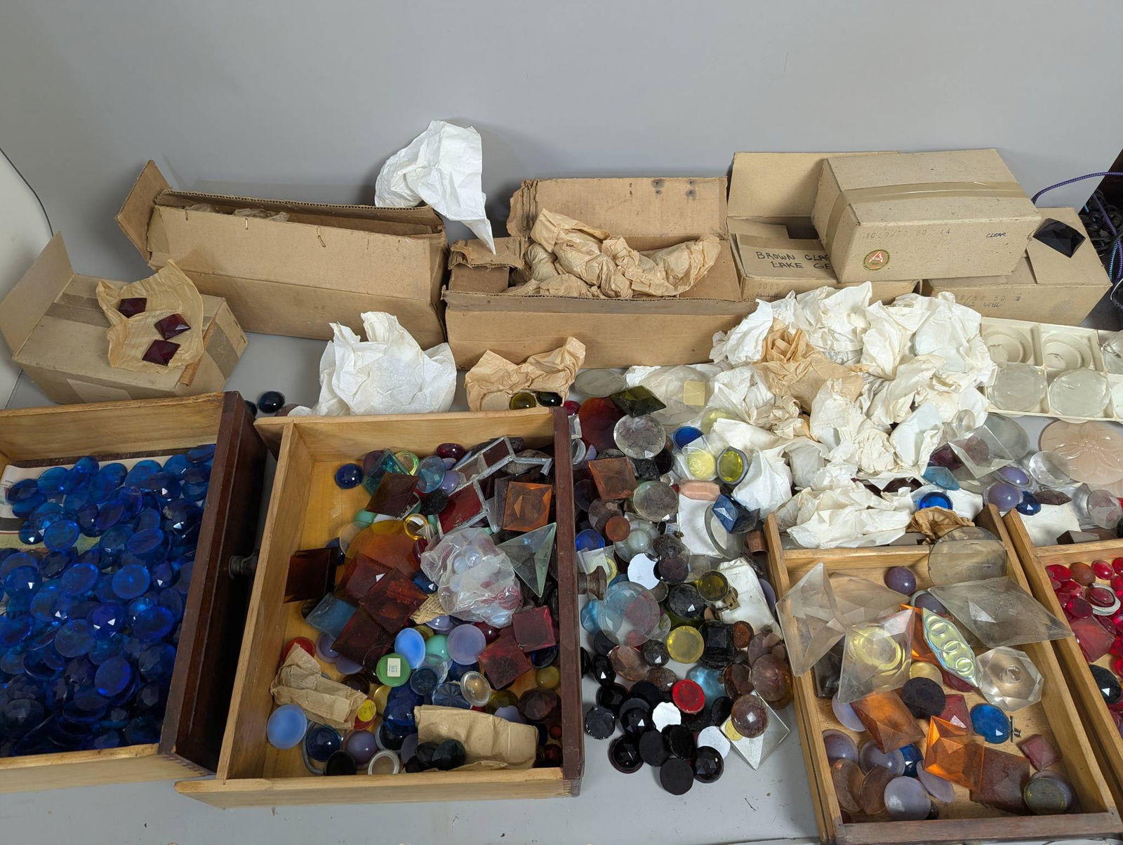 Vintage Stained Glass Window Pieces and Assorted Jewels (1 of 14)