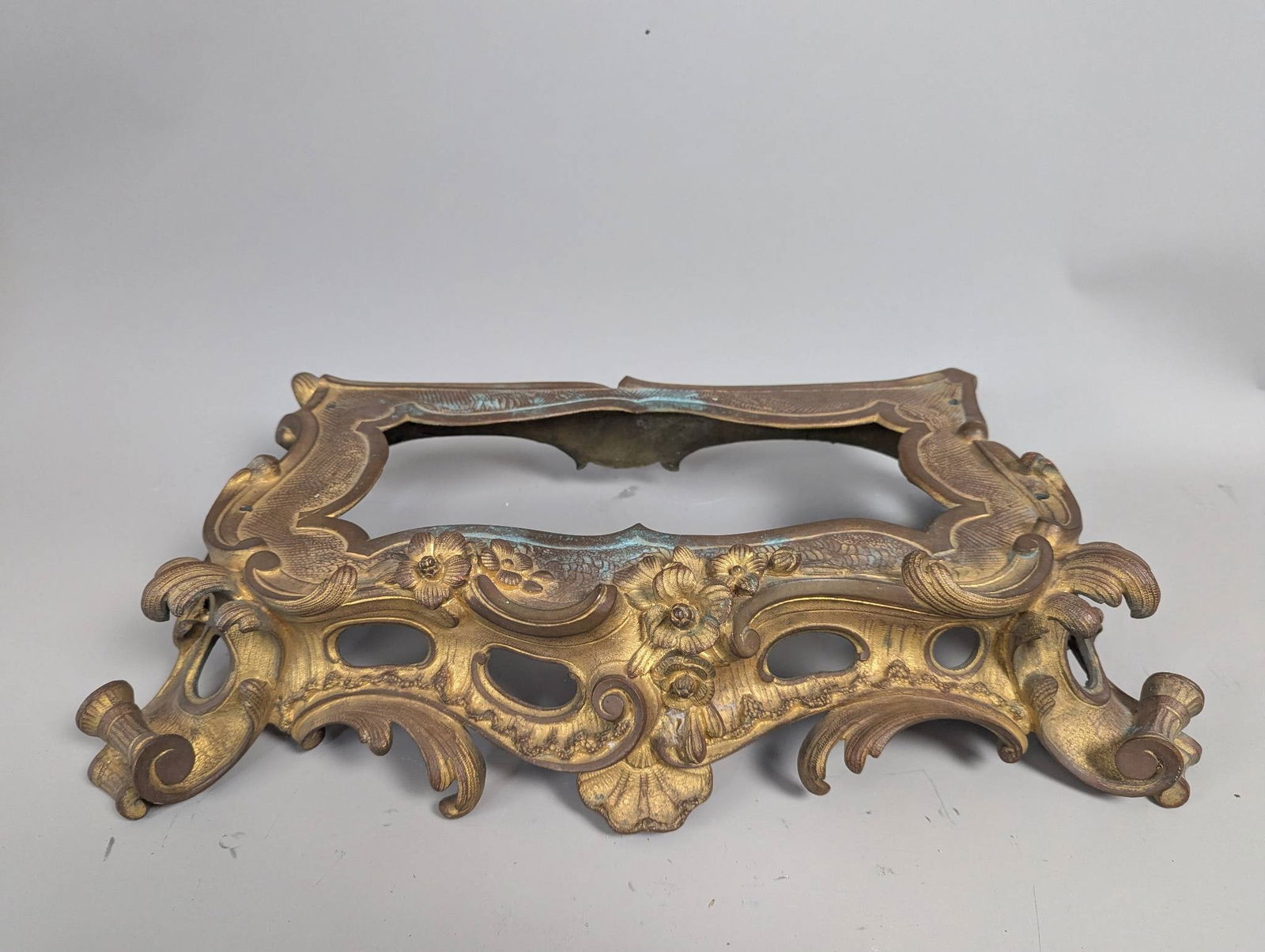 Antique Bronze French Ornate Clock Base with Decorative Motifs (1 of 7)