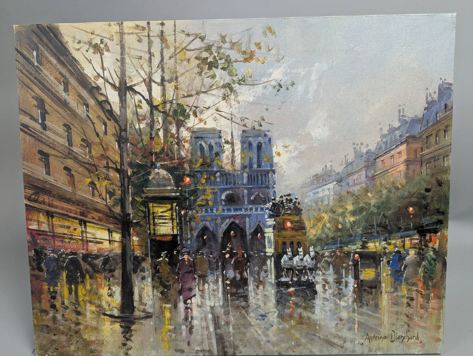 Oil on Canvas Painting of Notre Dame by Antoine Blanchard (1 of 10)