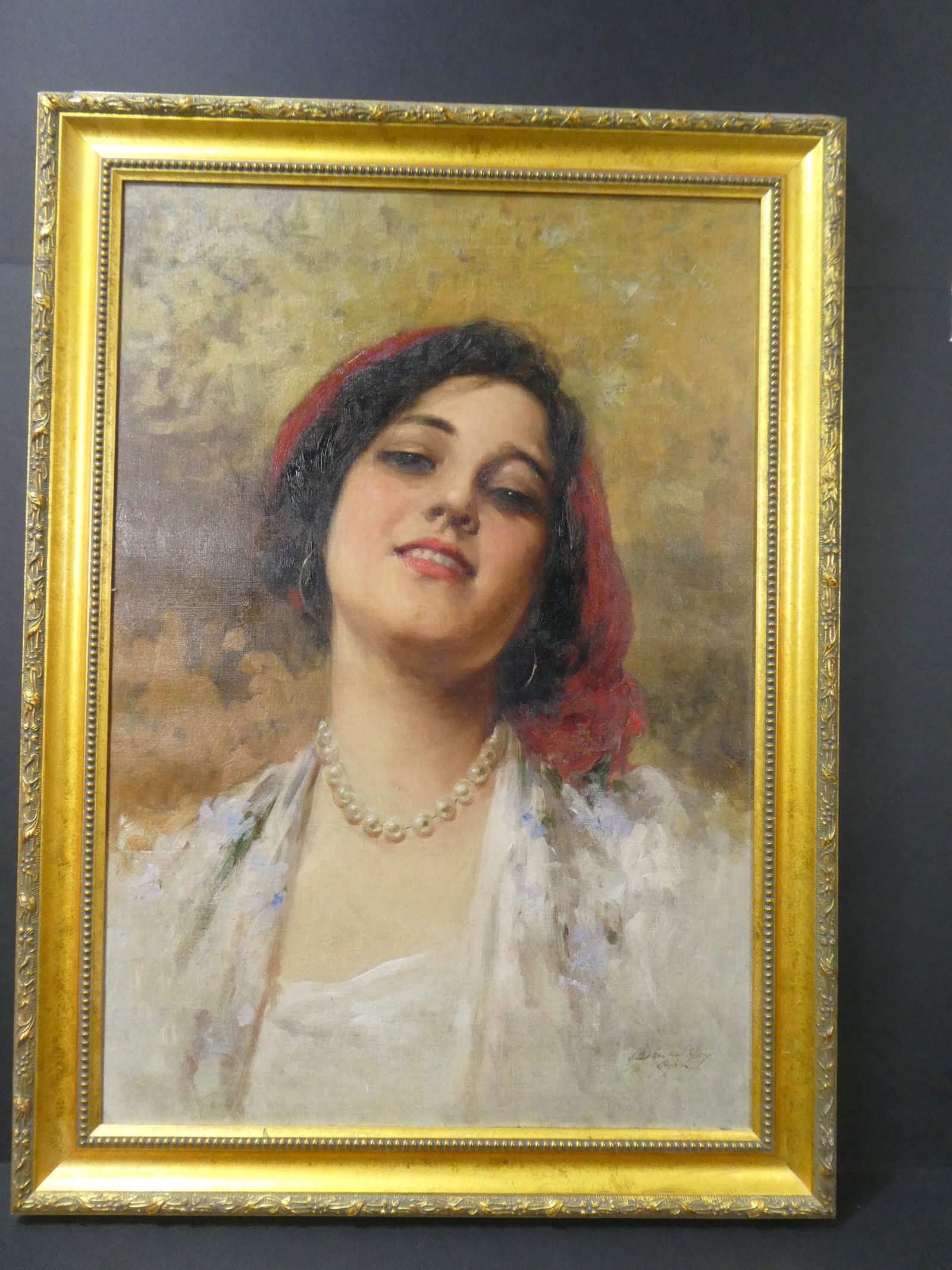 Bernardo Hay Neapolitan Genre Oil Painting of Young Woman (1 of 15)