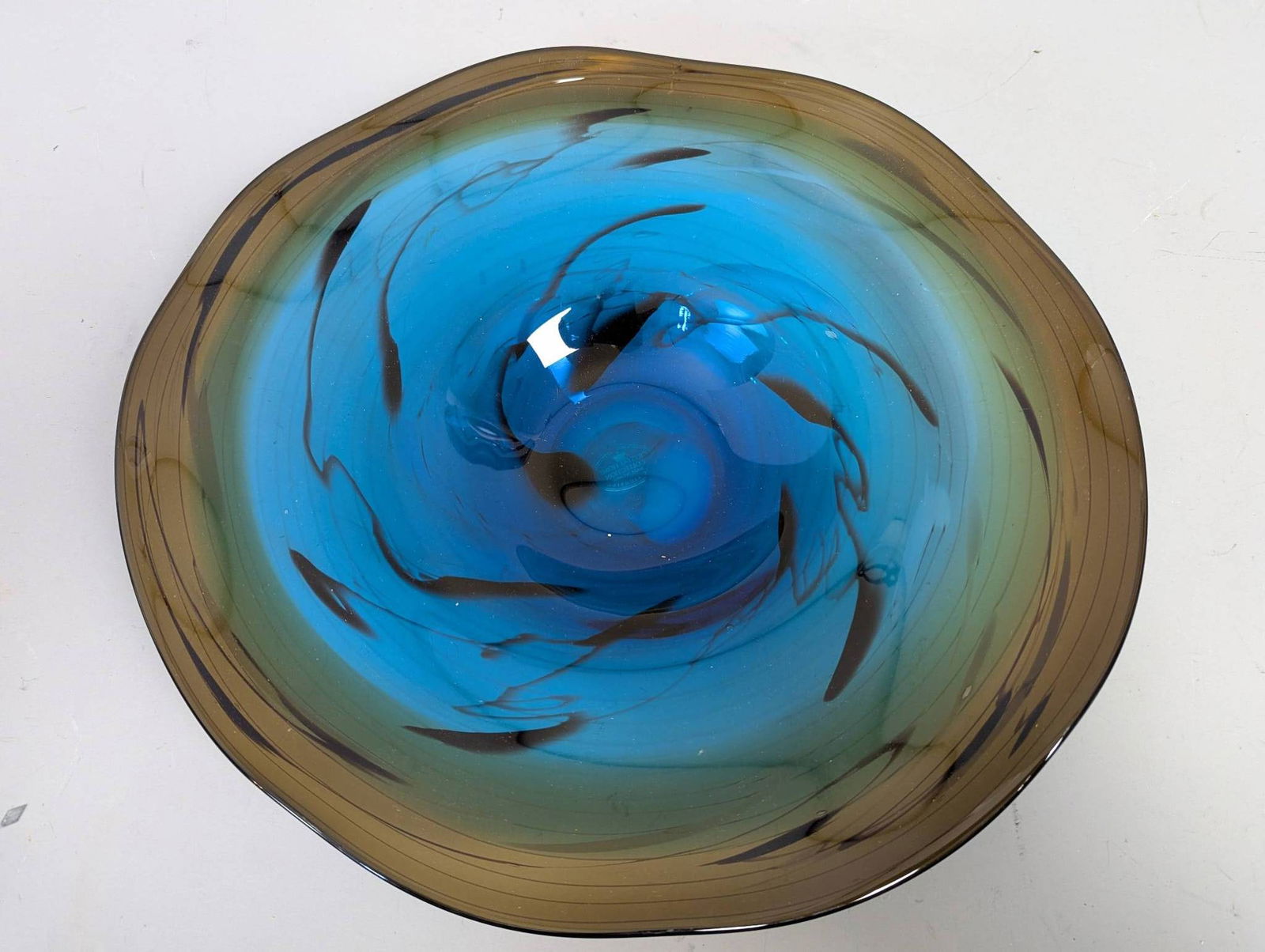 Crystal Home Collection Glass Bowl with Multicolor Swirl Design (1 of 4)