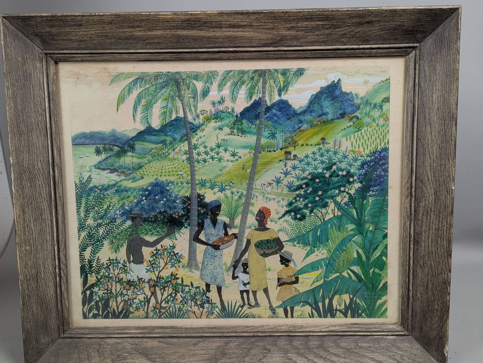 Haitian Painting of St Vincent by Jack Hofflander in Wooden Frame (1 of 12)