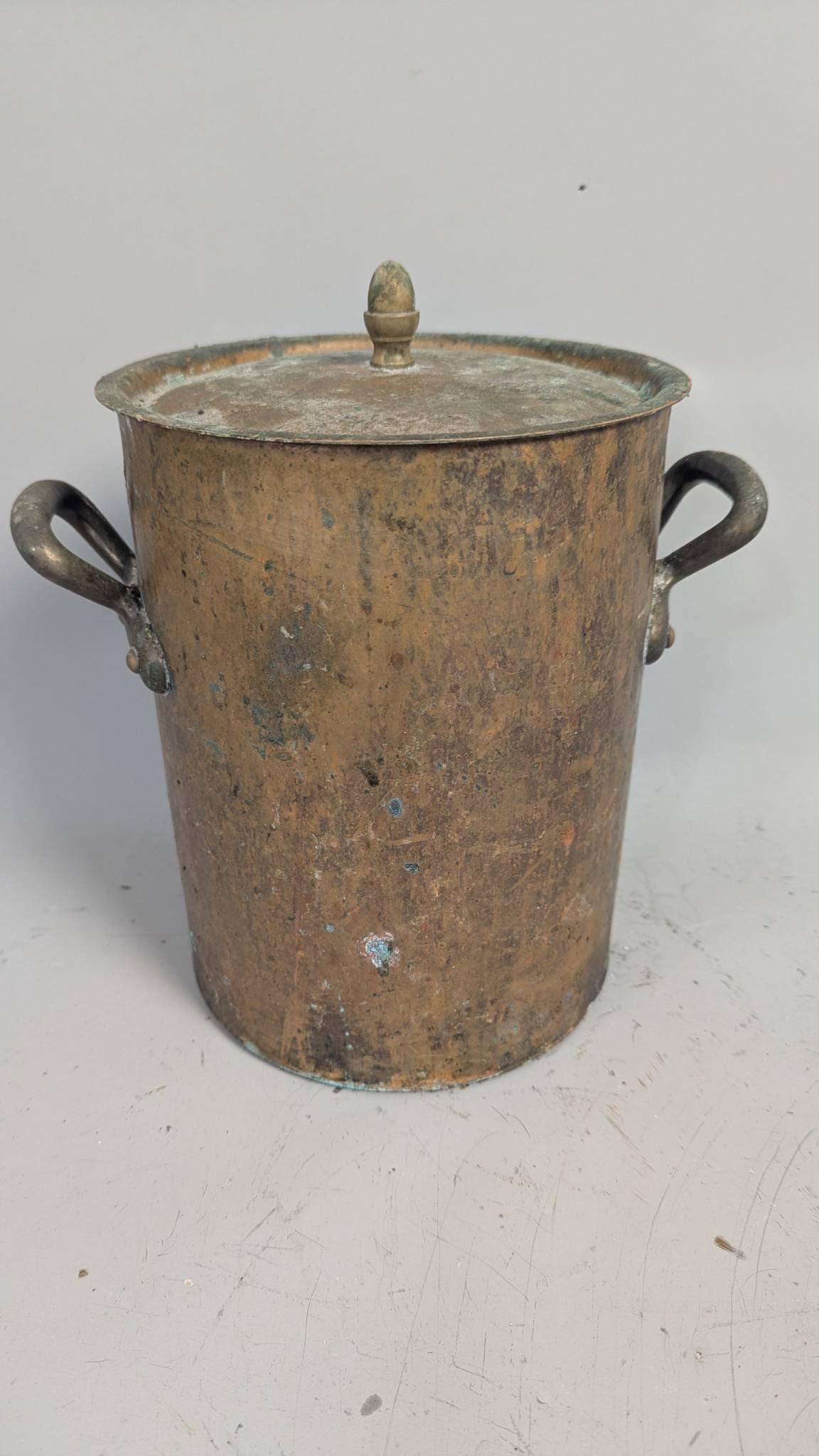 Antique Hand Hammered Copper Pot With Lid and Handles (1 of 5)