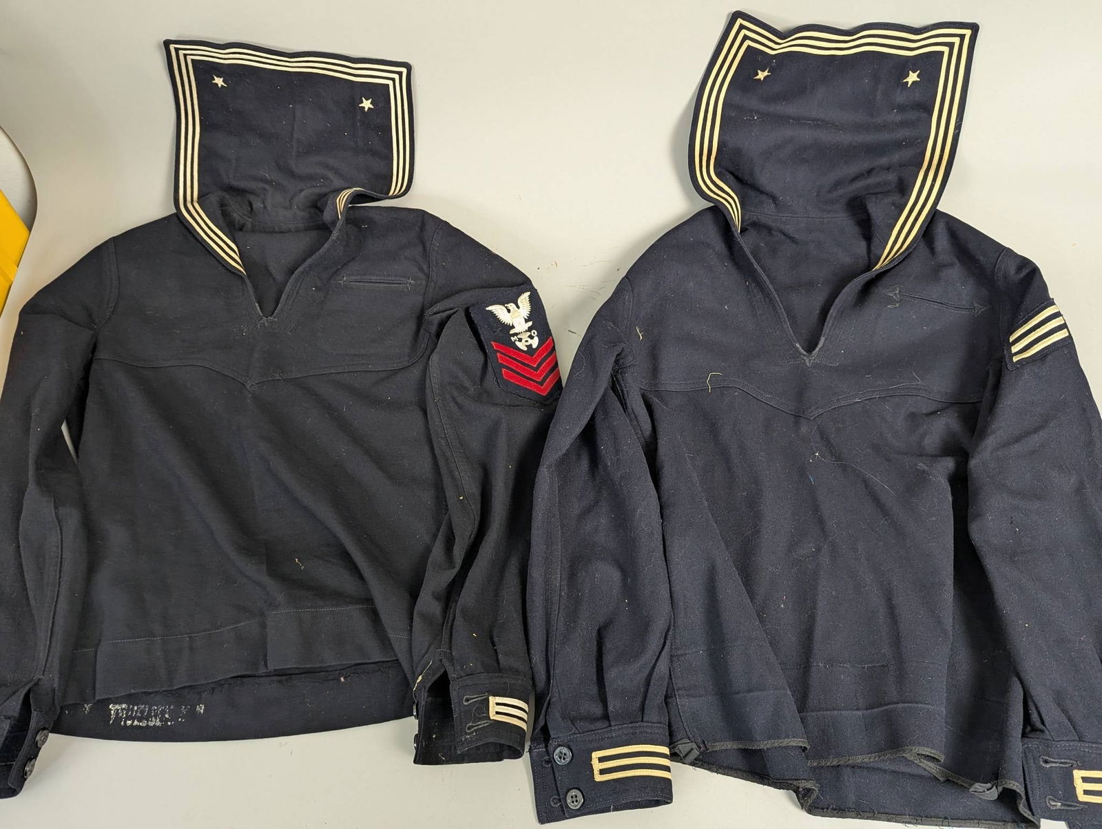 World War 2 US Navy Uniform Tops with Rank Insignias (1 of 11)