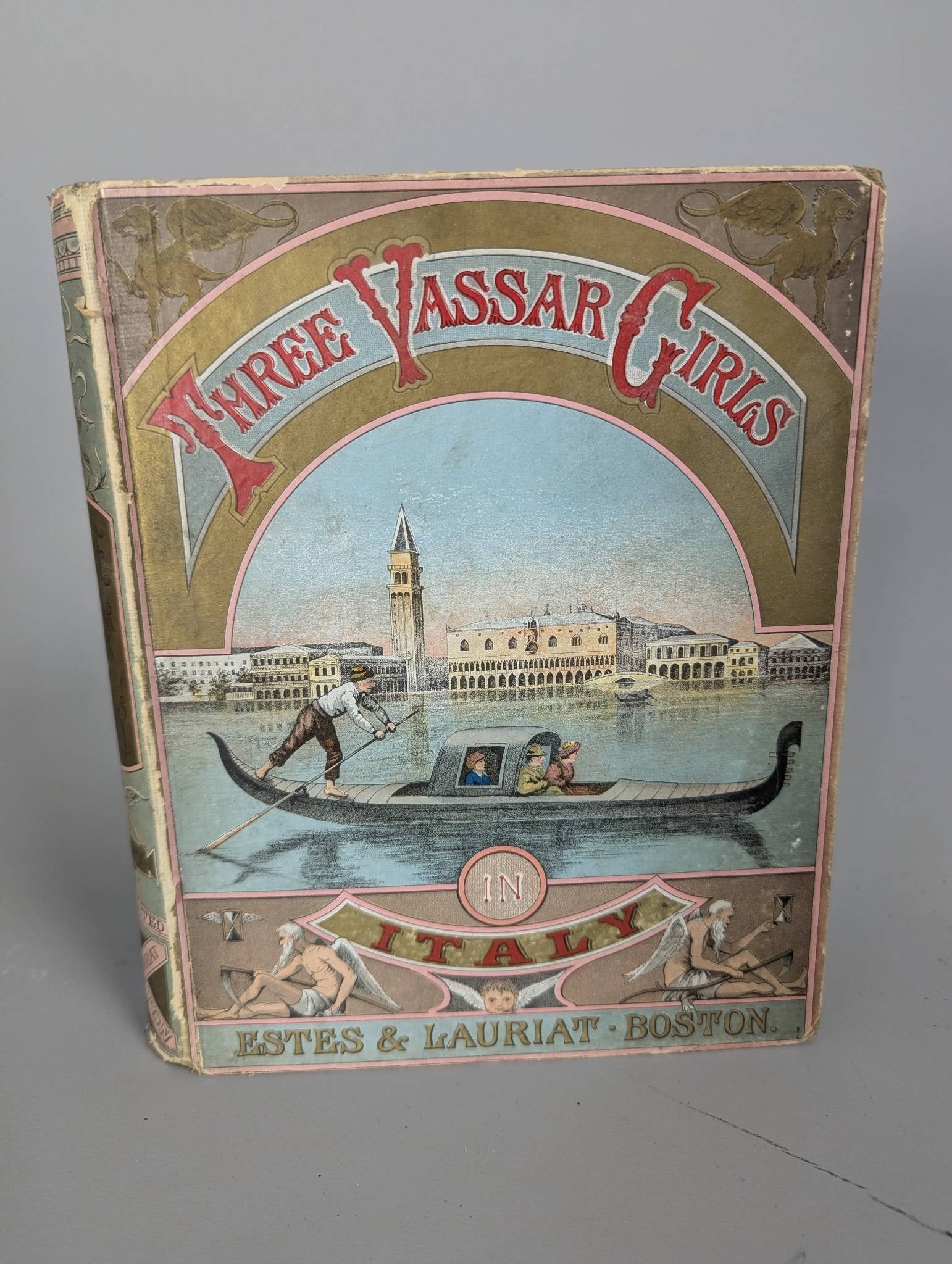 Three Vassar Girls in Italy by Lizzie W Champney Published 1885: Hardcover book titled Three Vassar Girls in Italy, authored by Lizzie W Champney and published in 1885 by Estes and Lauriat, Boston. Subtitled A Holiday Excursion of Three College Girls Through the Cl