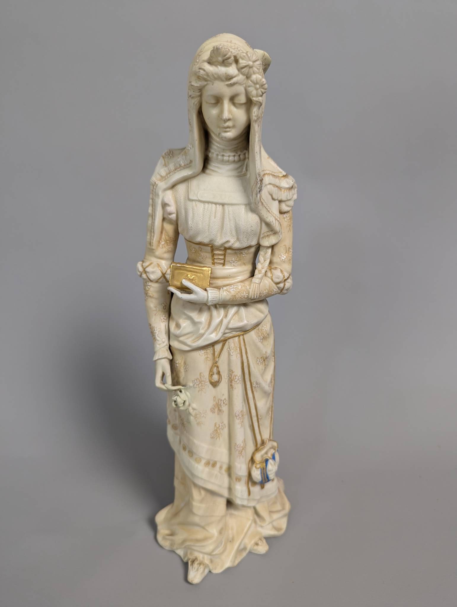 Doulton Burslem Vellum Figure of Marguerite/Mephistopheles by Charles Noke (1 of 8)