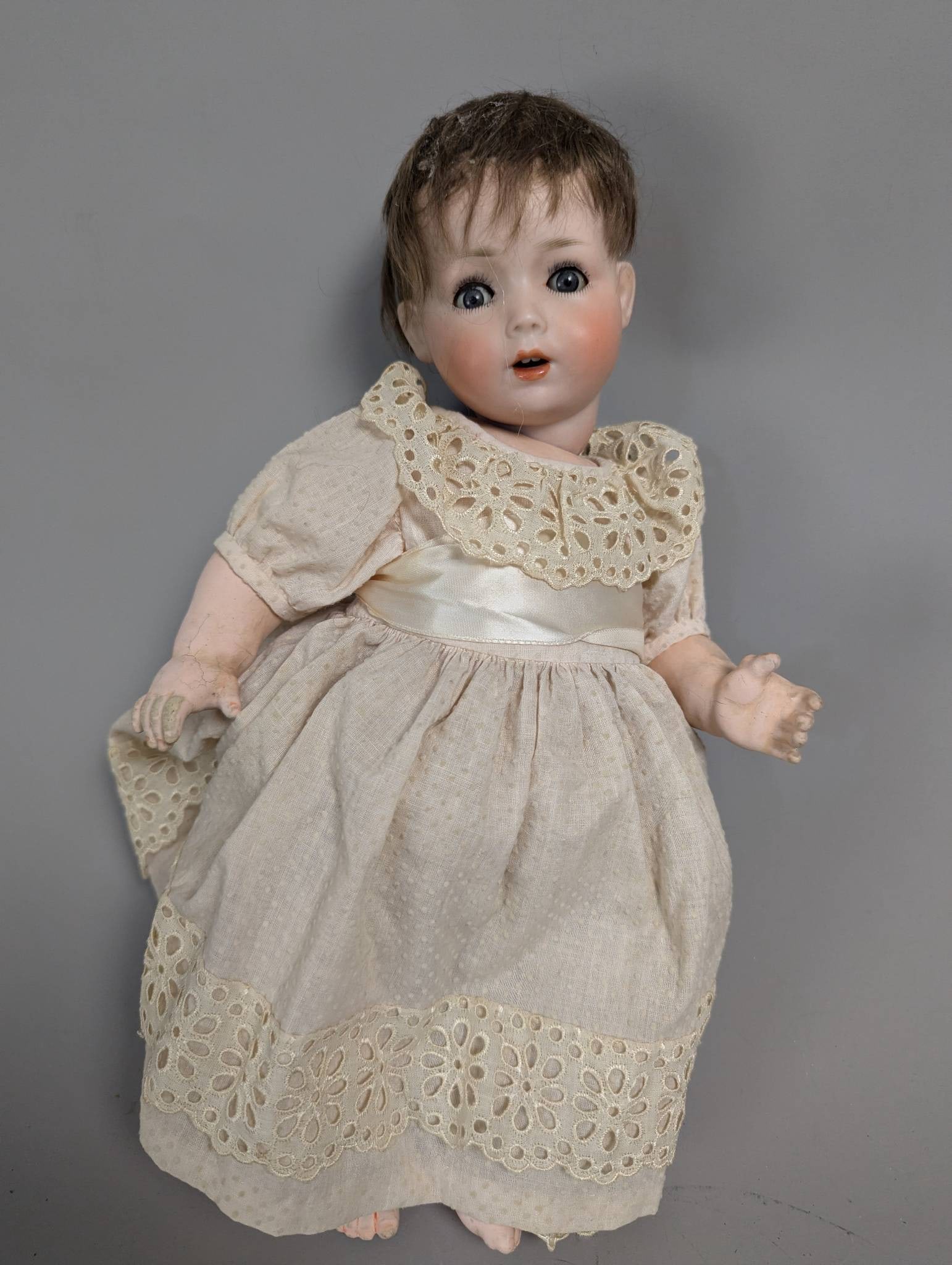 Antique German Bisque Doll Hanna by Schoenau & Hoffmeister  Blue Sleep Eyes (1 of 6)