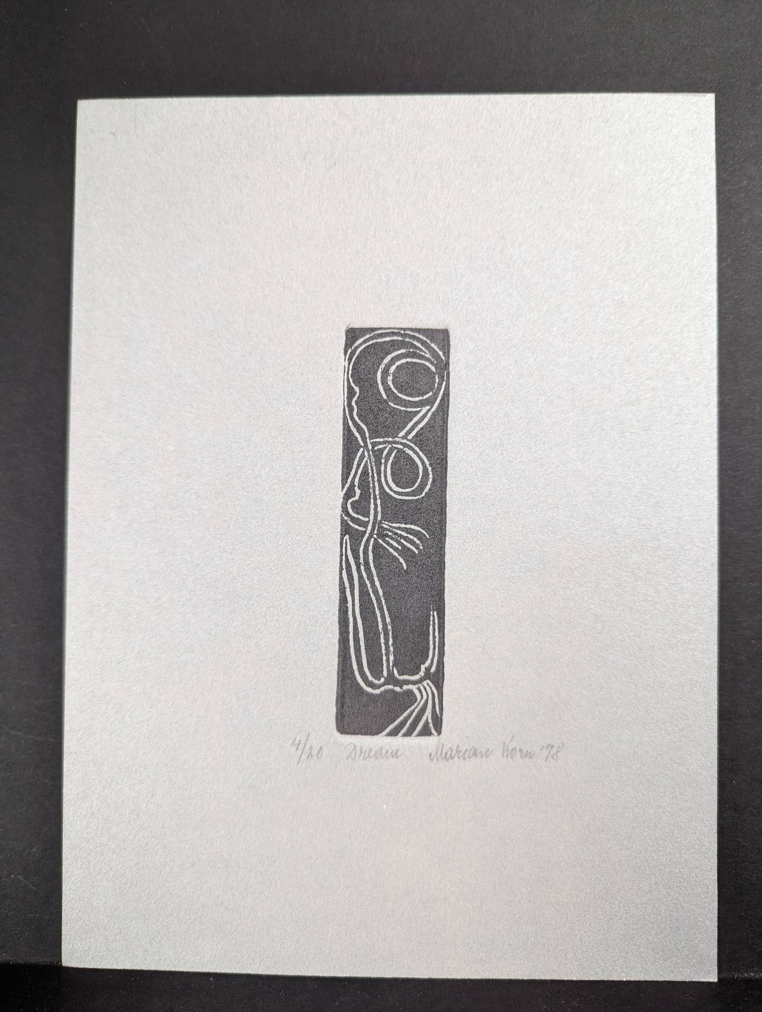 Japanese Relief Print by Marian Korn Dated 1978 (1 of 4)