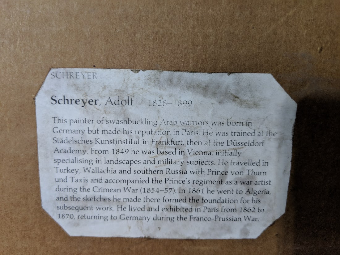 Antique Adolf Schreyer Watercolor Painting Arabian Warr - 2
