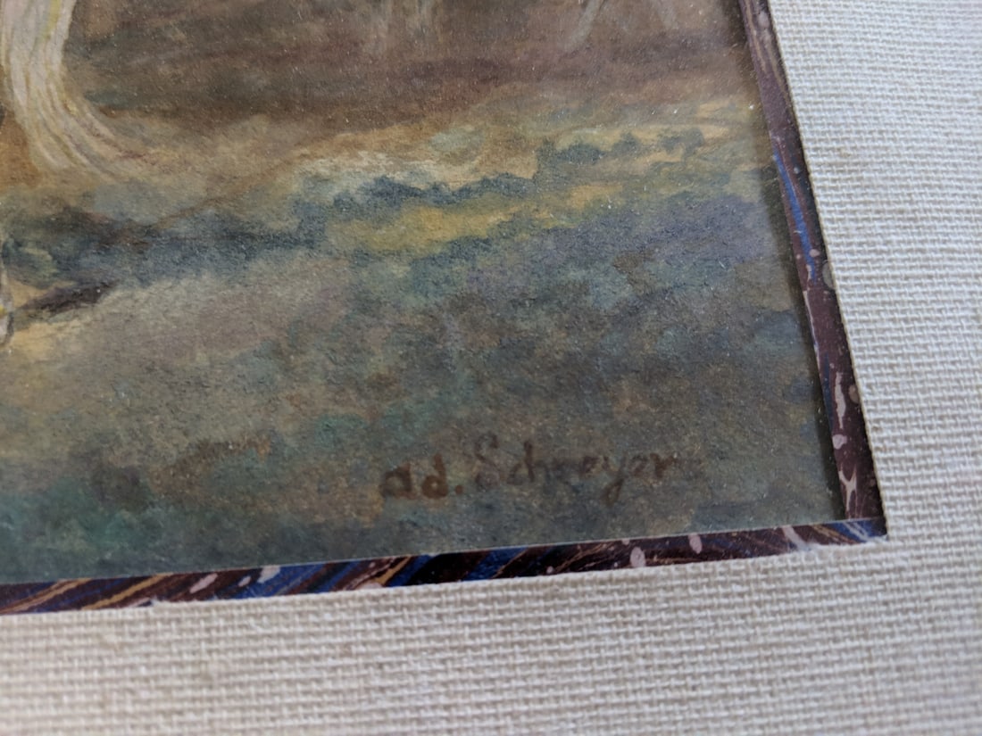 Antique Adolf Schreyer Watercolor Painting Arabian Warr - 4