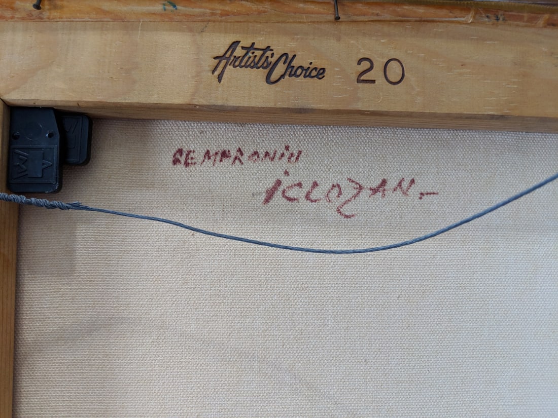 Vintage Semproniu Iclozan Abstract Trinity Oil Painting - 2