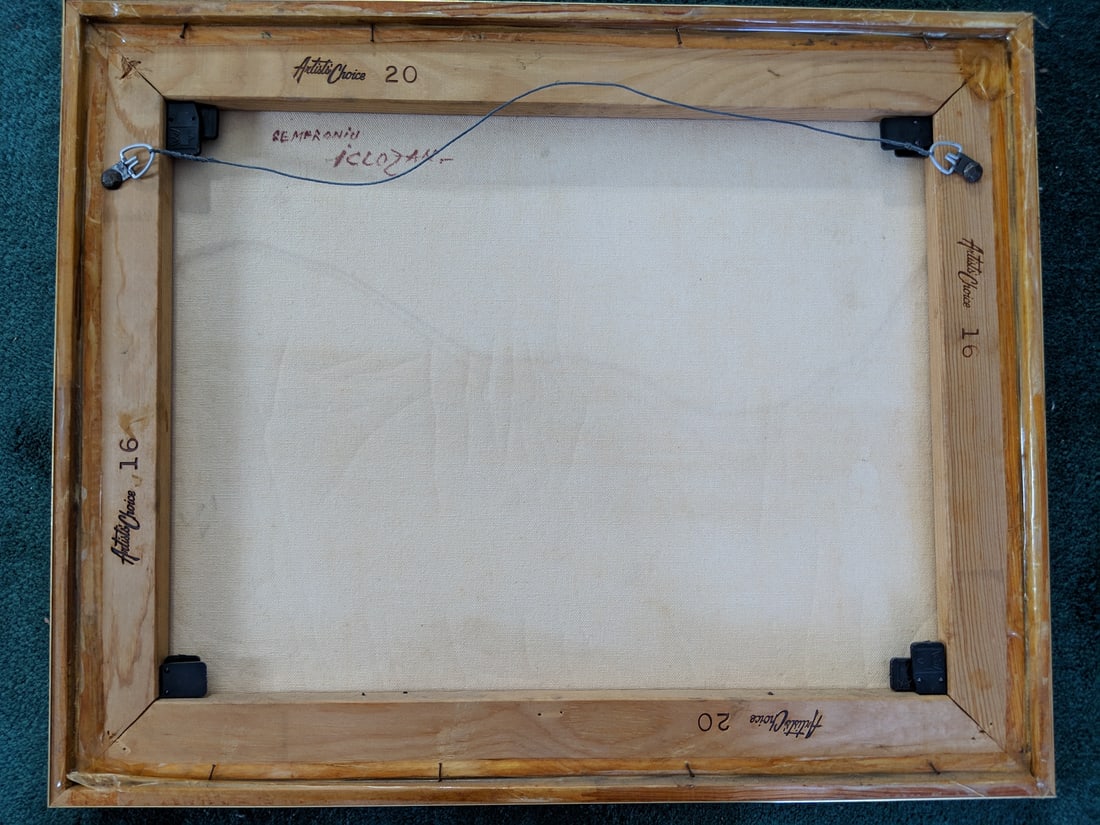 Vintage Semproniu Iclozan Abstract Trinity Oil Painting - 3