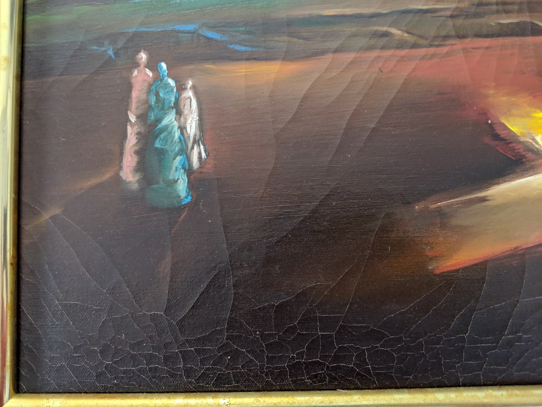 Vintage Semproniu Iclozan Abstract Trinity Oil Painting - 6