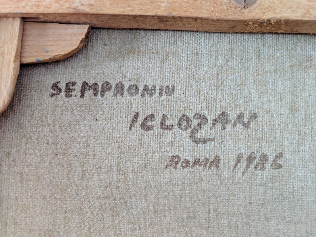 1986 Semproniu Iclozan Abstract Male Portrait Oil Paint - 2