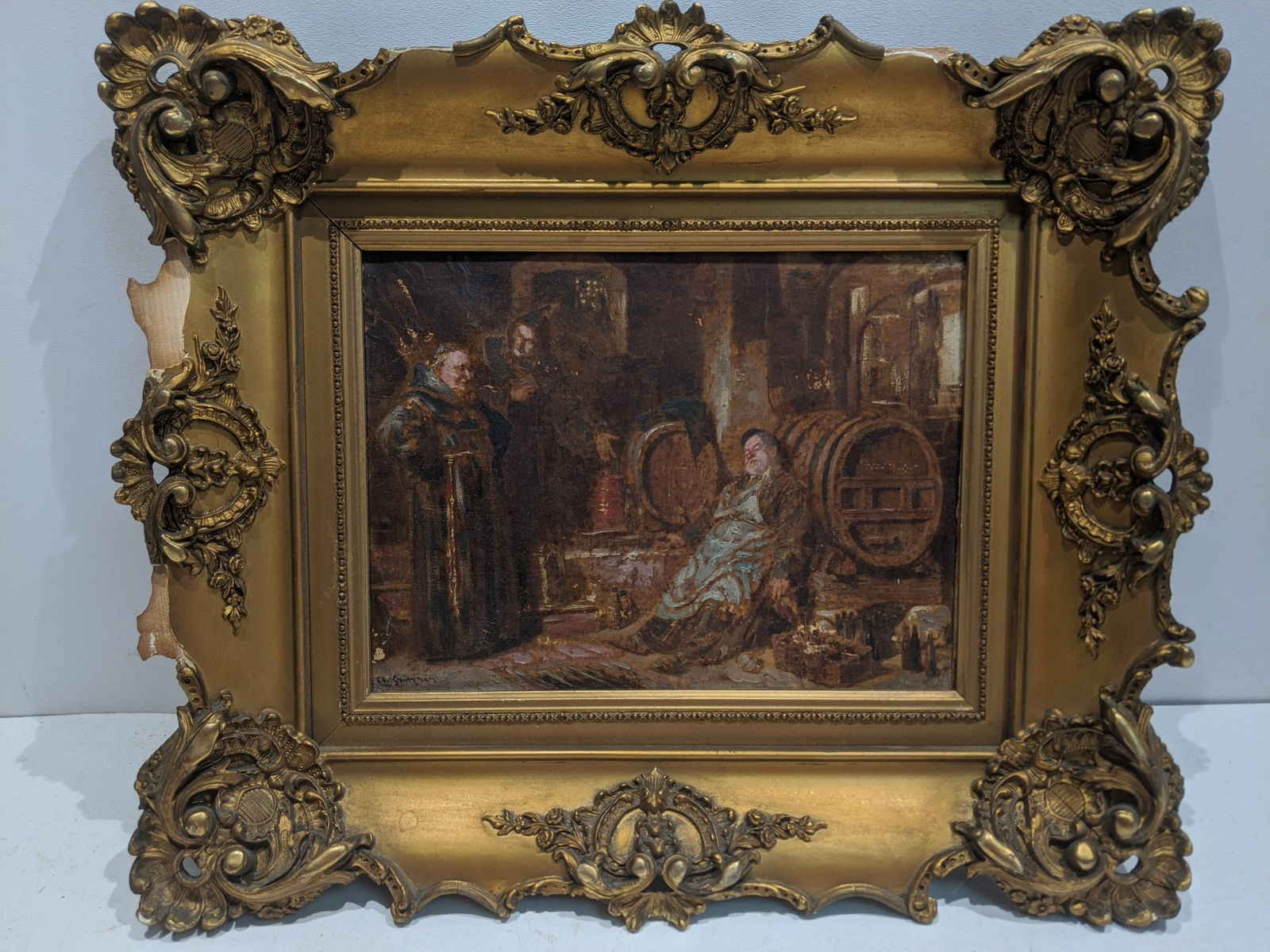 Eduard von GrÃ¼tzner Drunken Monks Oil Painting (1 of 1)