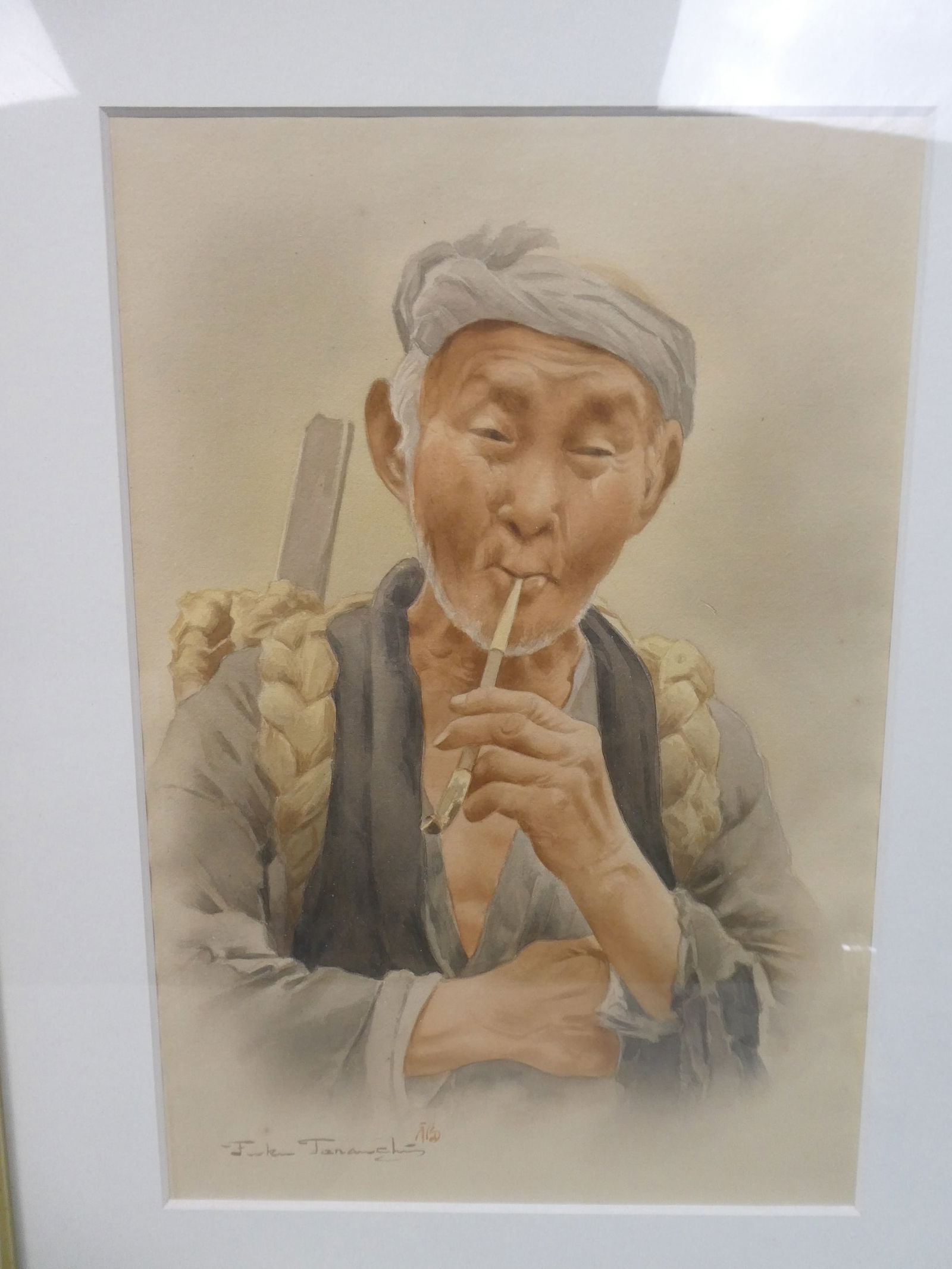 Pair Fukutaro Tarauchi Japanese Watercolor Paintings - 2